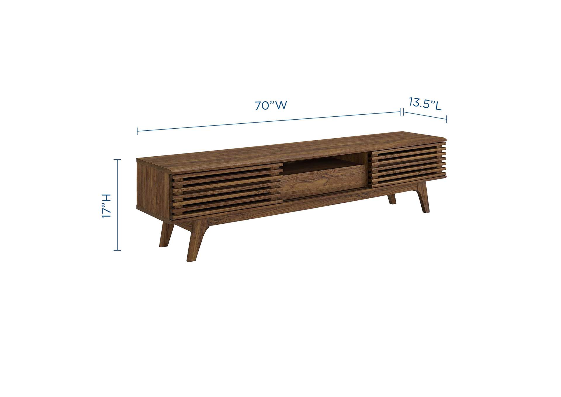 Walnut Render 70" TV Stand,Modway