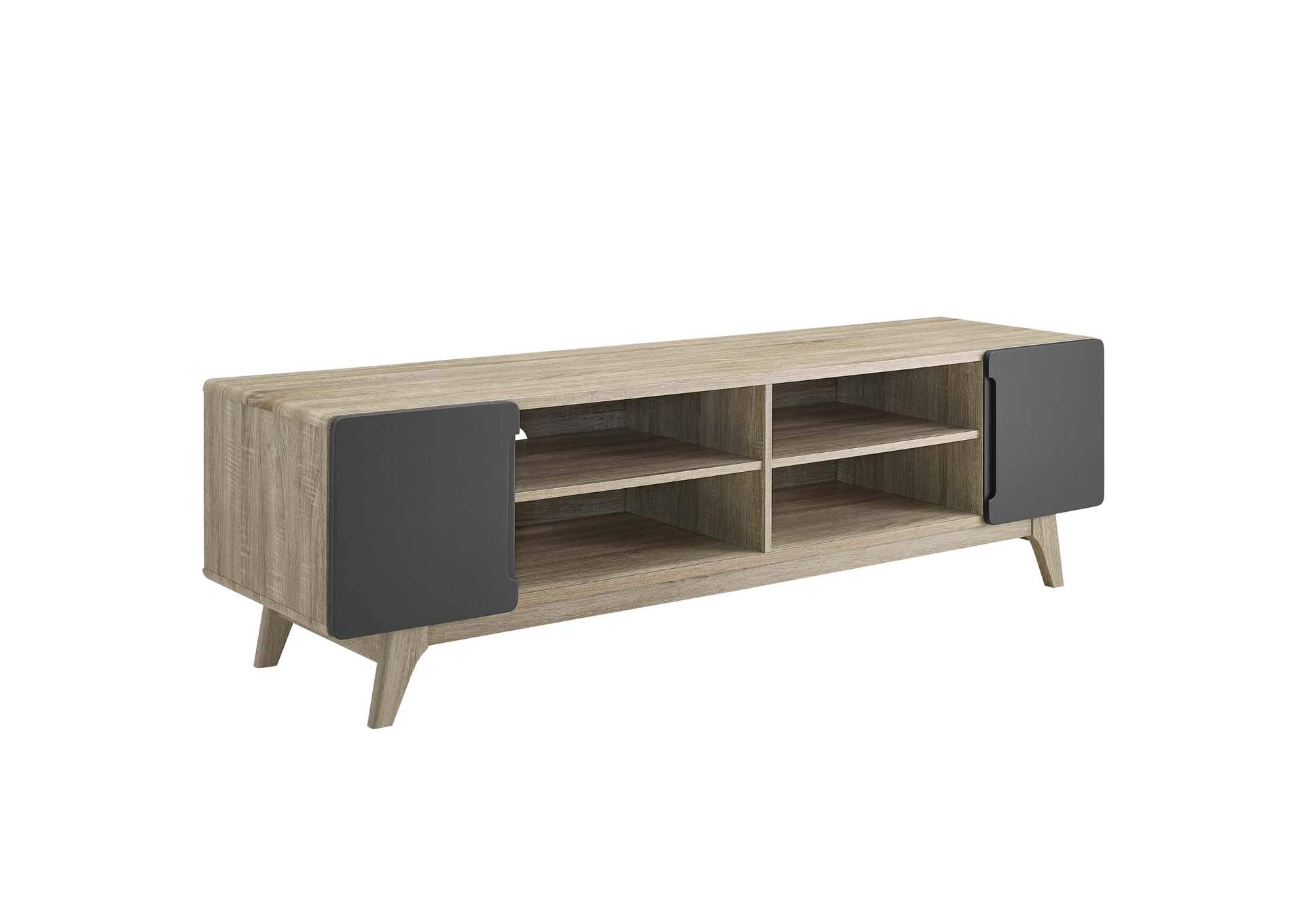 Natural Gray Tread 70" Media Console TV Stand,Modway
