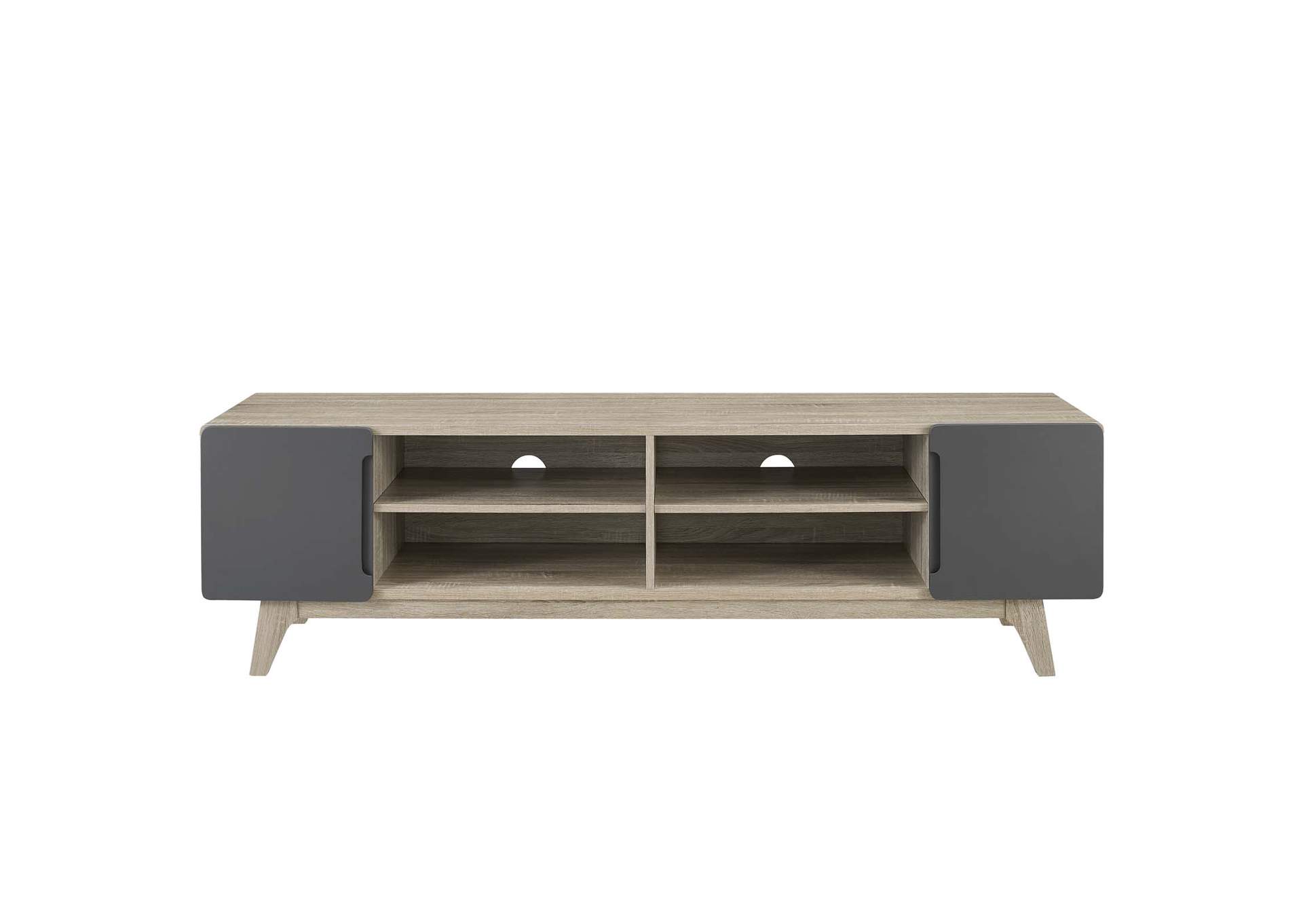 Natural Gray Tread 70" Media Console TV Stand,Modway