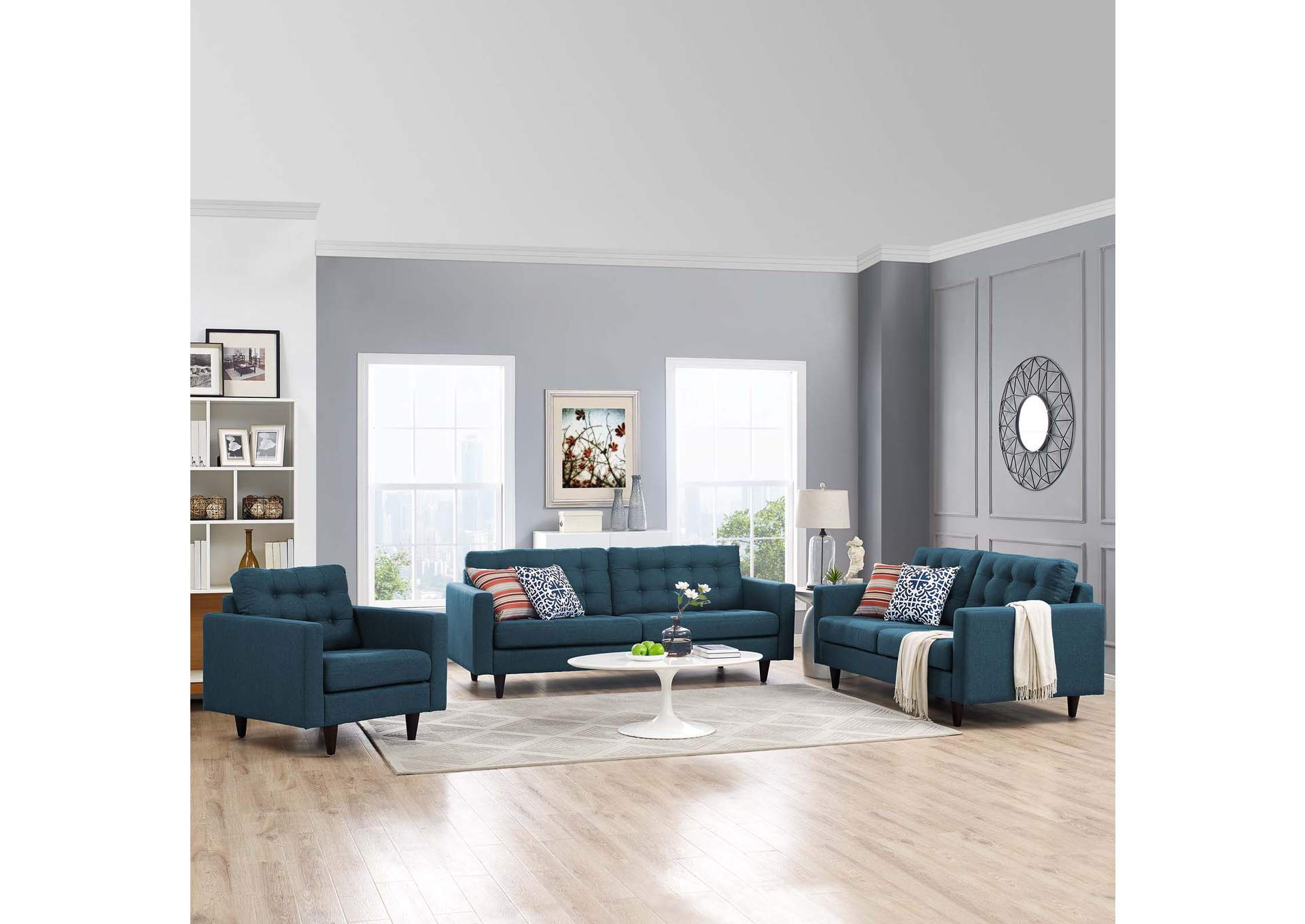 Azure Empress Sofa, Loveseat and Armchair [Set of 3],Modway