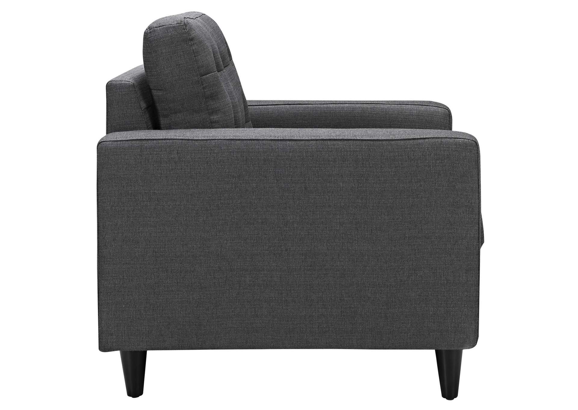 Gray Empress Sofa, Loveseat and Armchair [Set of 3],Modway
