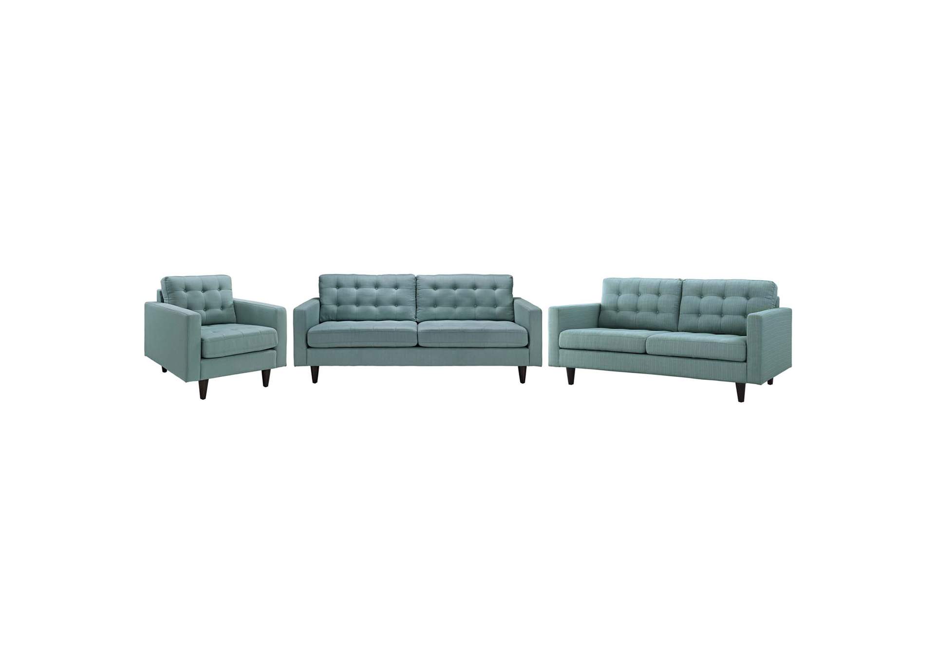 Laguna Empress Sofa, Loveseat and Armchair [Set of 3],Modway