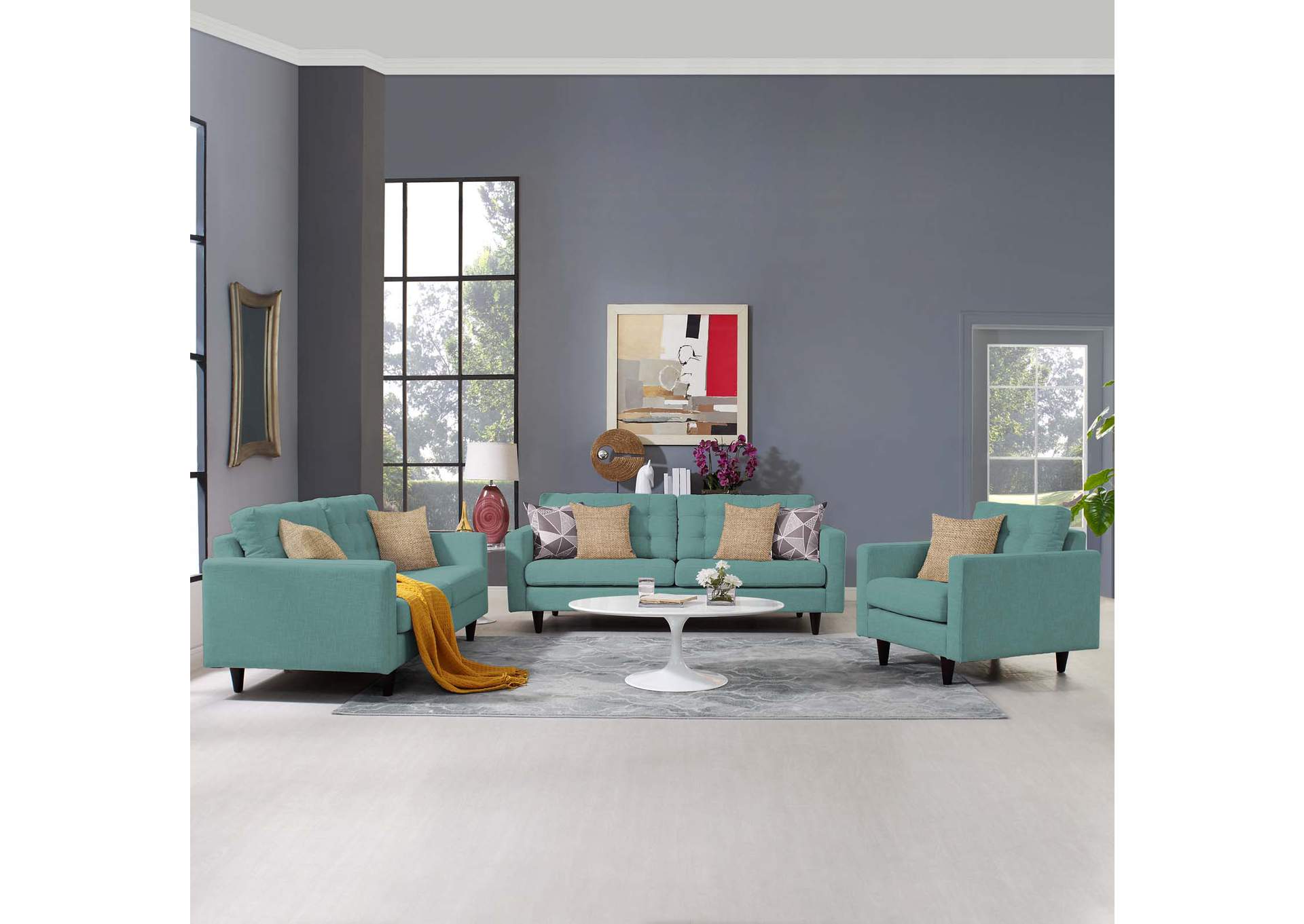 Laguna Empress Sofa, Loveseat and Armchair [Set of 3],Modway
