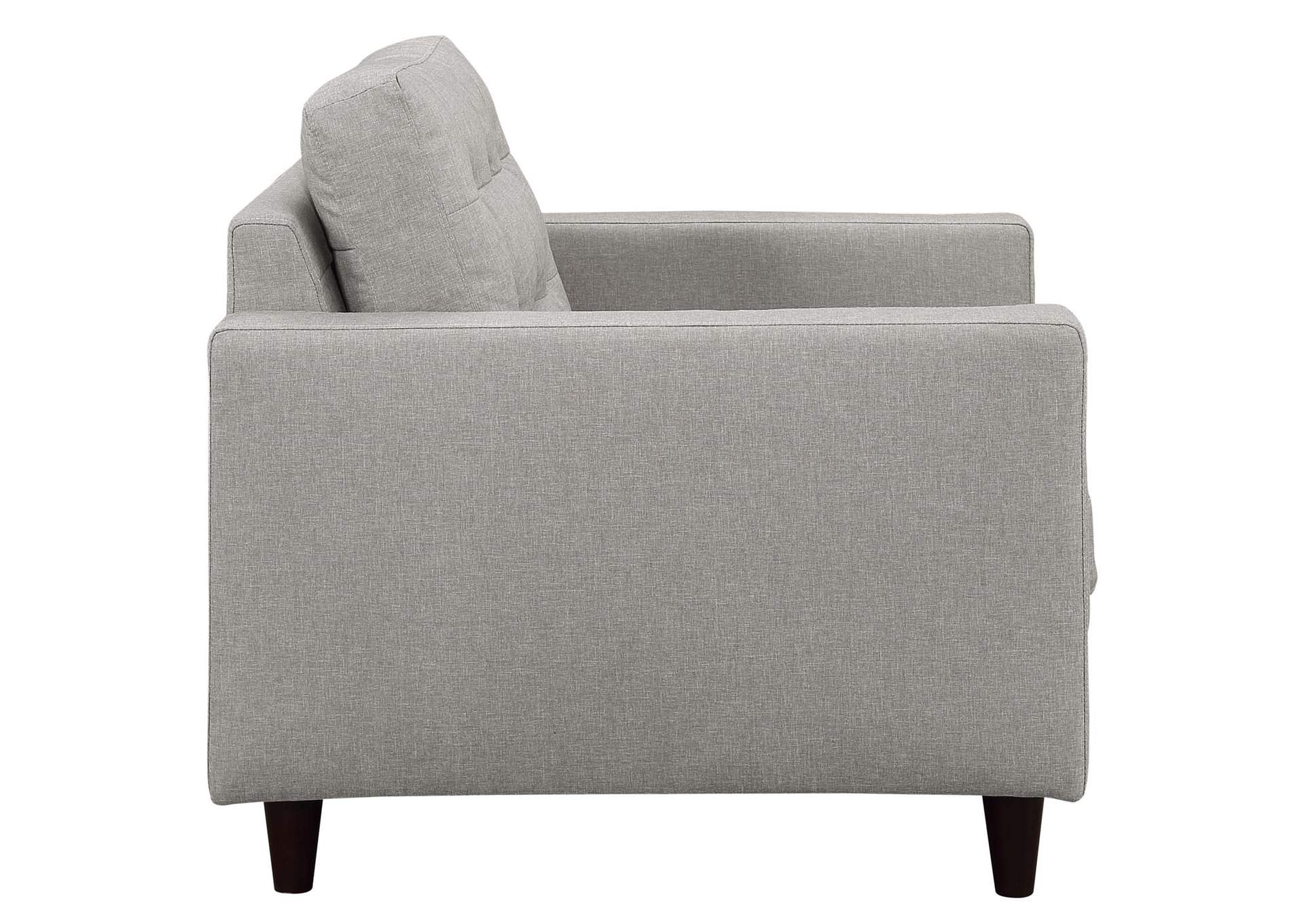 Light Gray Empress Sofa, Loveseat and Armchair [Set of 3],Modway
