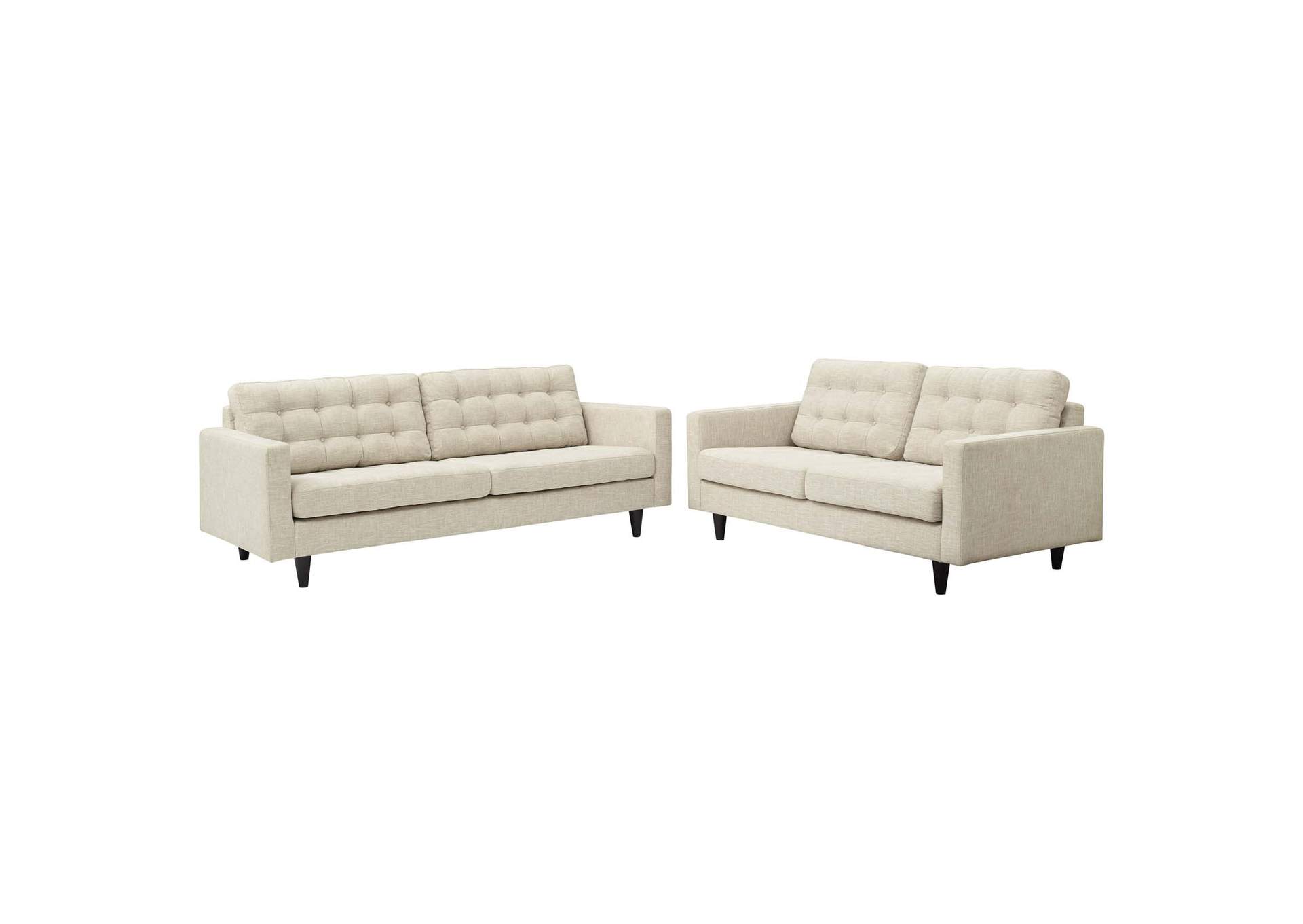 Beige Empress Sofa and Loveseat [Set of 2],Modway