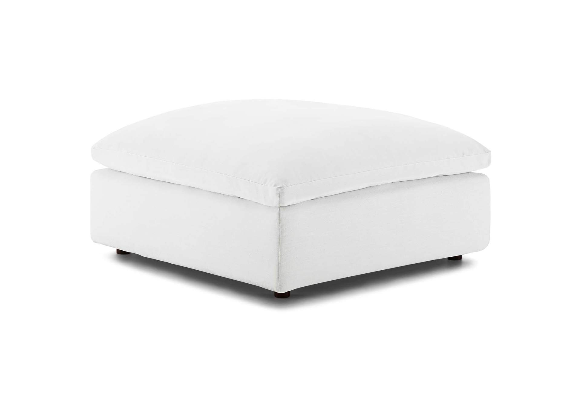 White Commix Down Filled Overstuffed Ottoman,Modway