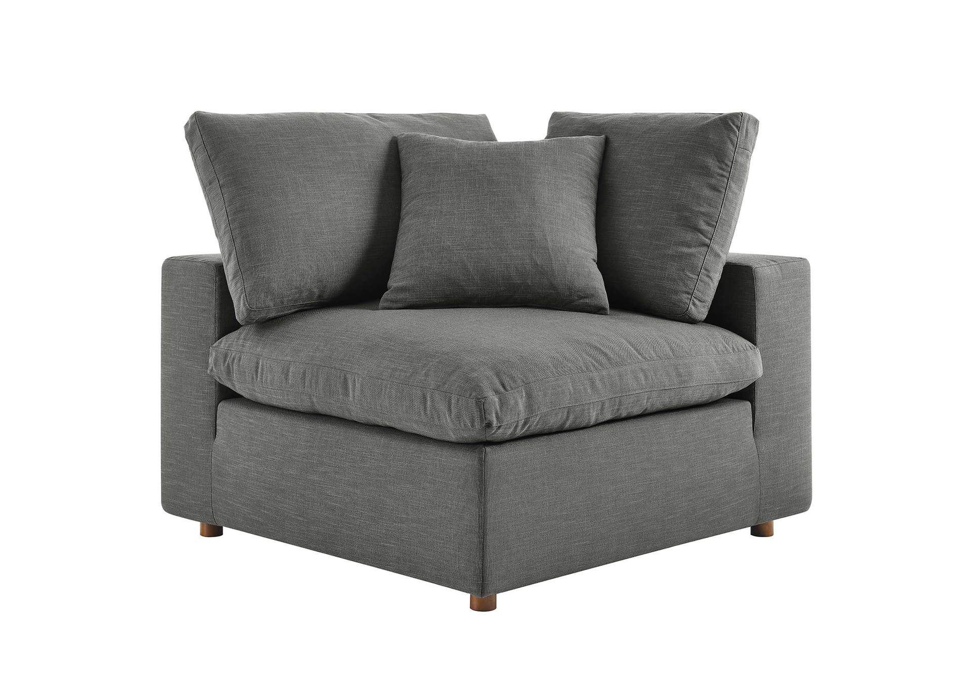 Gray Commix Down Filled Overstuffed Corner Chair,Modway