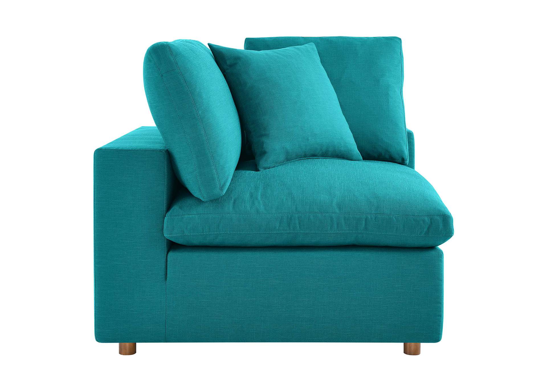 Teal Commix Down Filled Overstuffed Corner Chair,Modway
