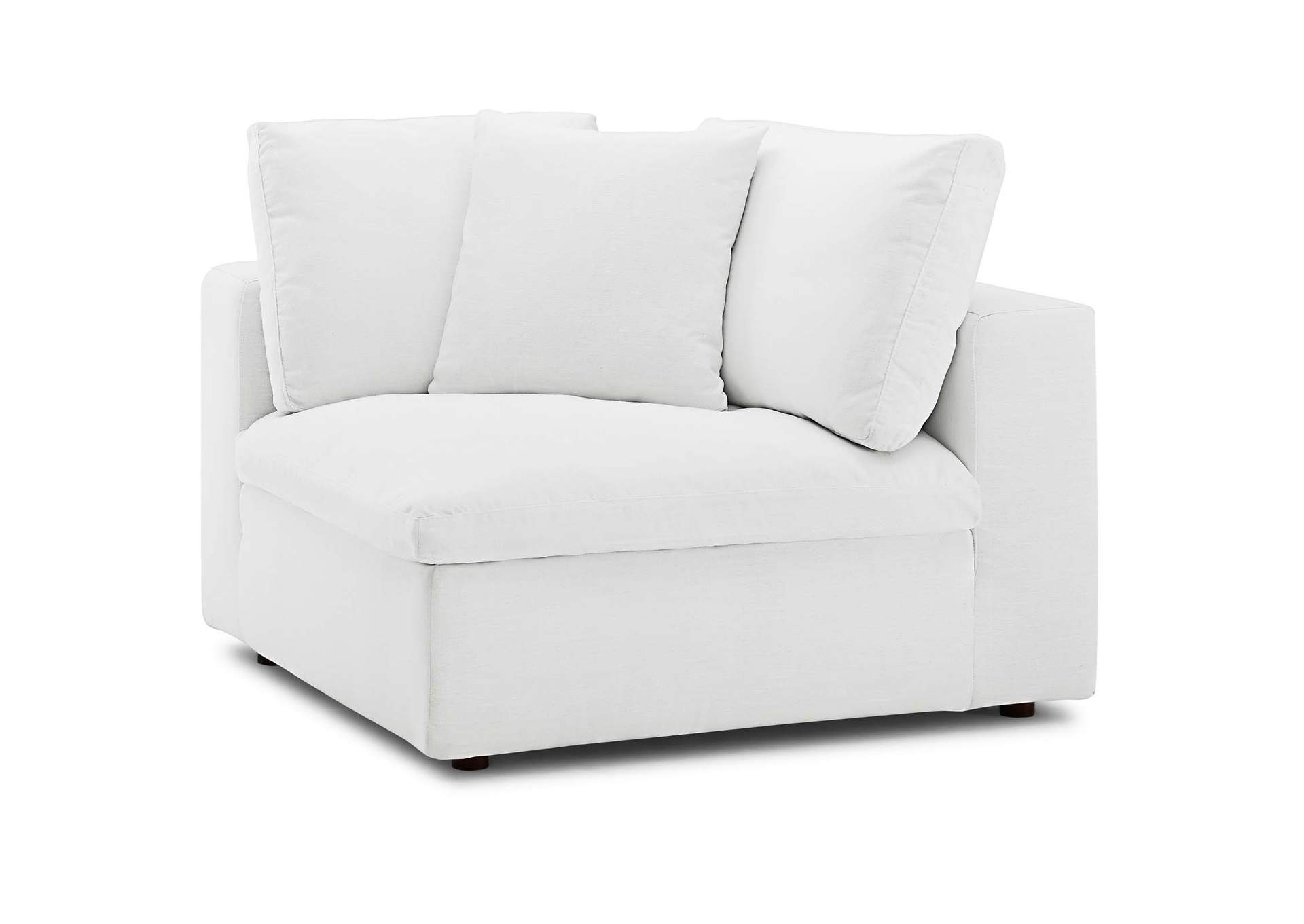 White Commix Down Filled Overstuffed Corner Chair,Modway