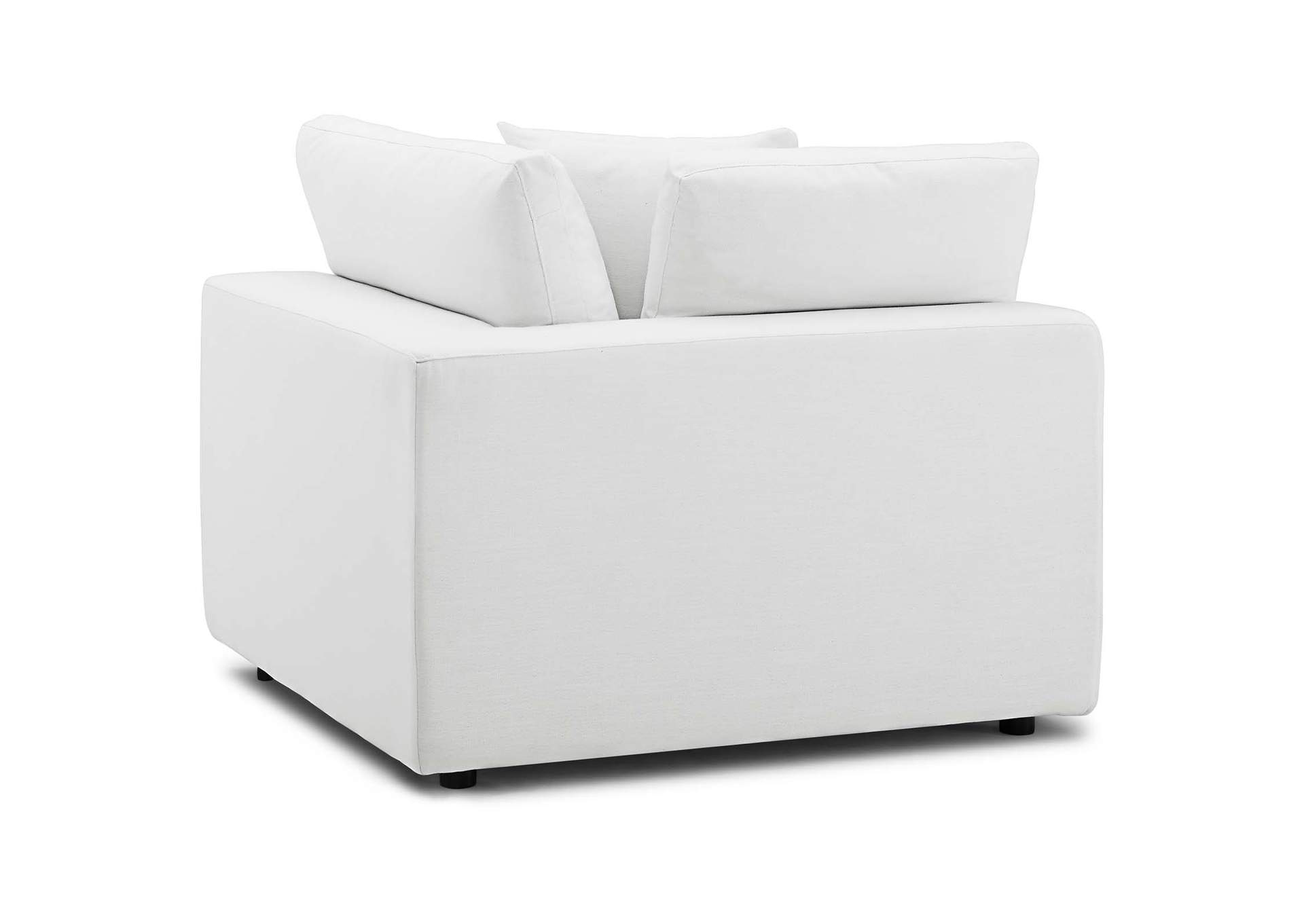 White Commix Down Filled Overstuffed Corner Chair,Modway