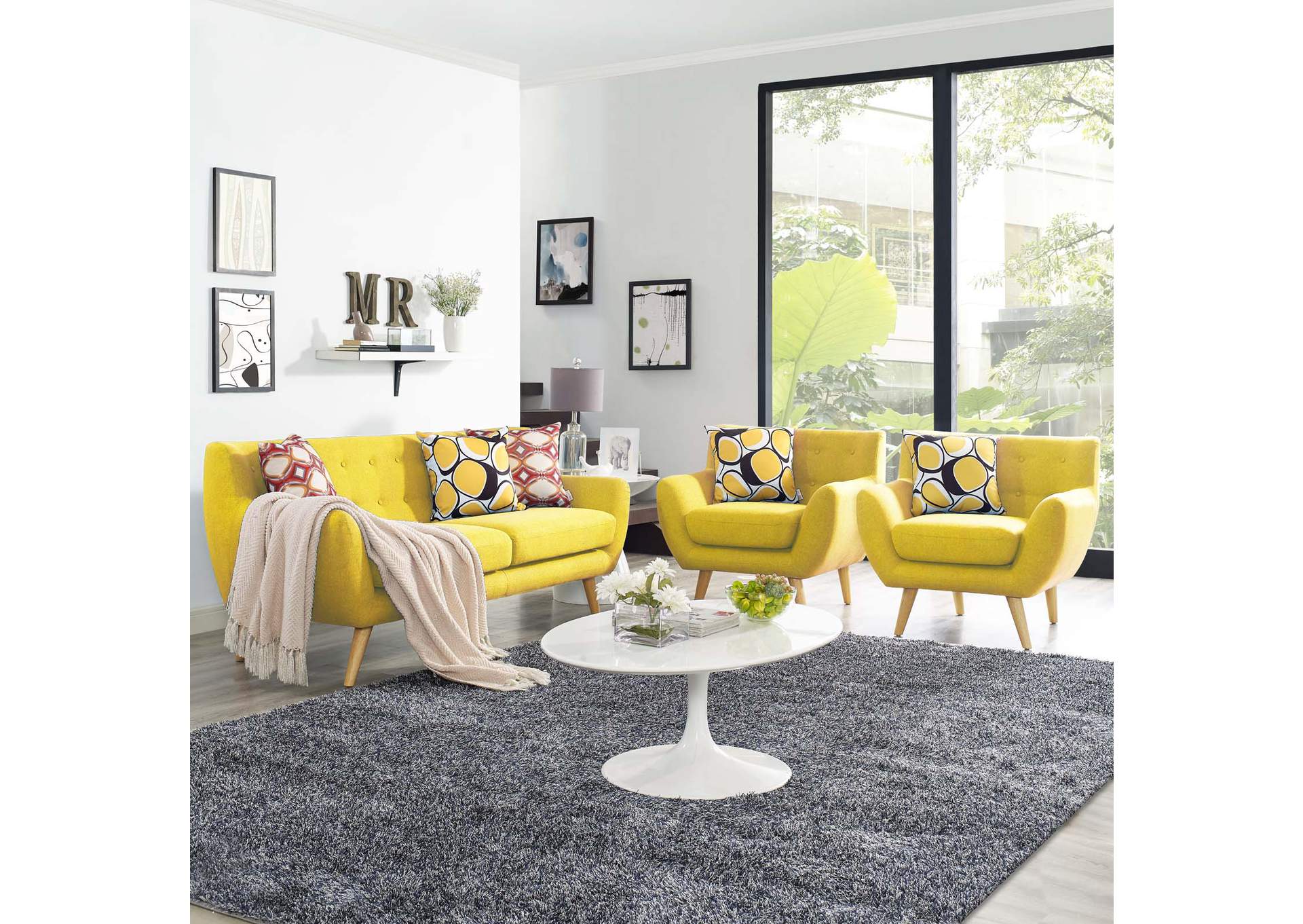Remark Sunny 3 Piece Living Room Set,Modway