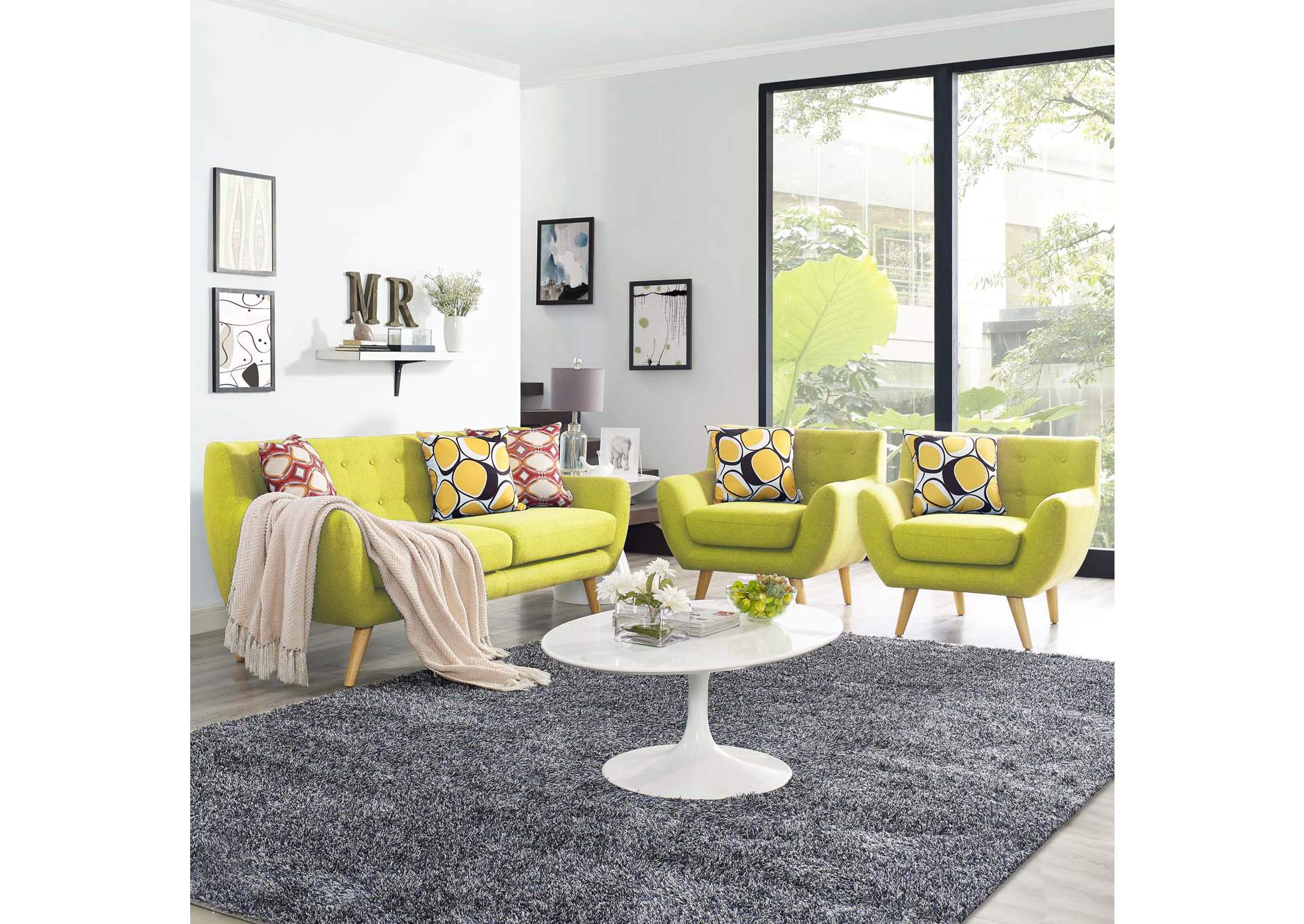 Wheatgrass Remark 3 Piece Living Room Set,Modway