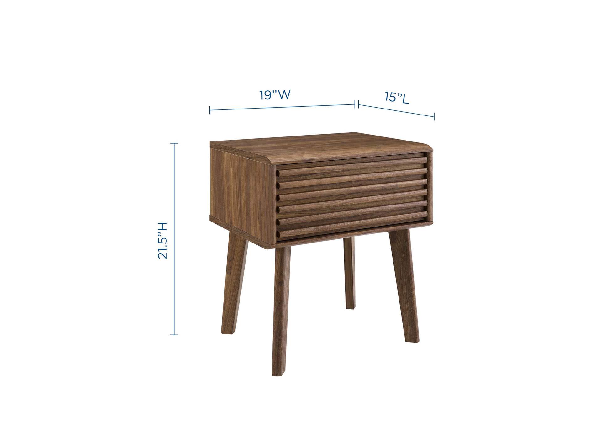 Walnut Render End Table,Modway