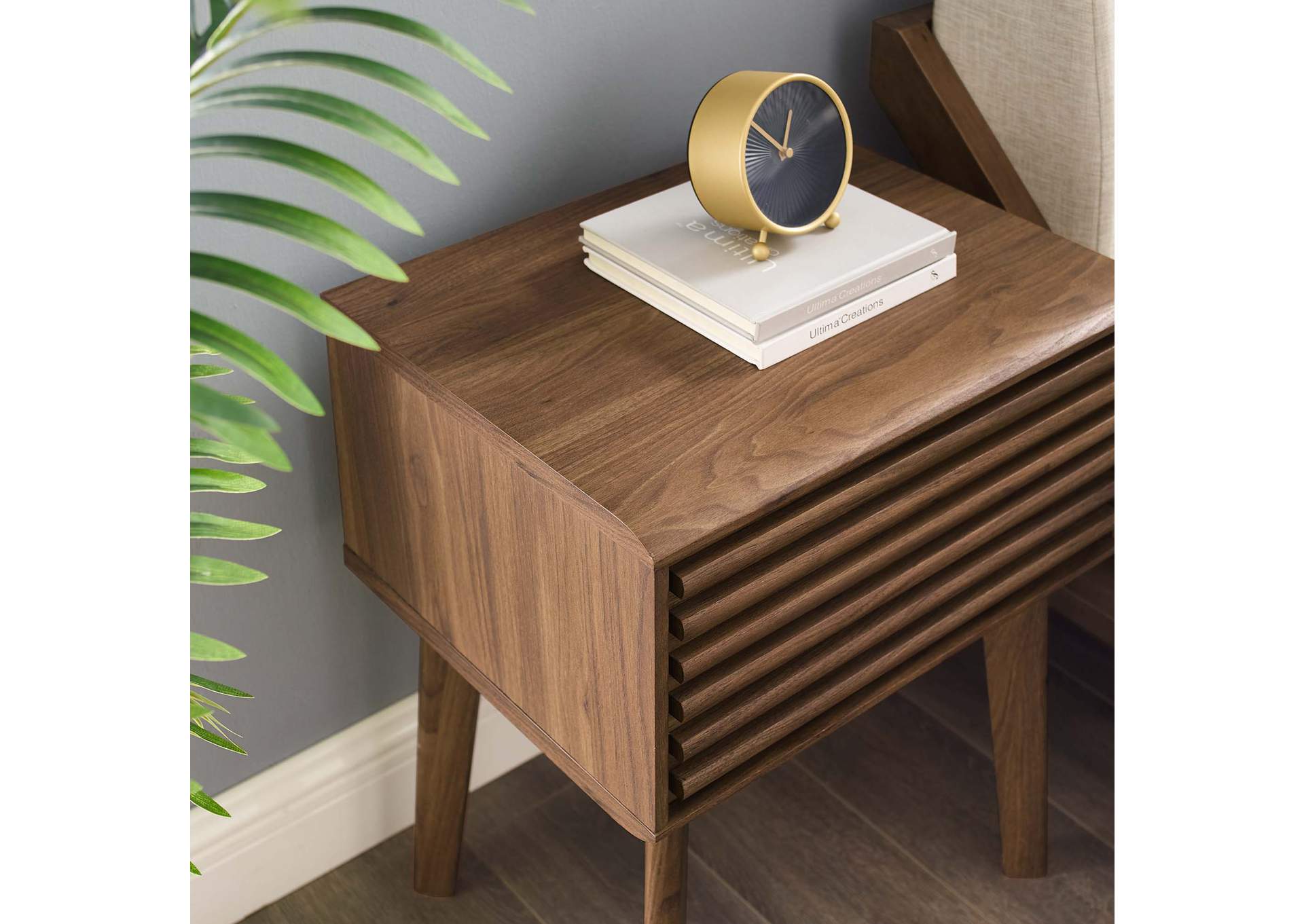 Walnut Render End Table,Modway