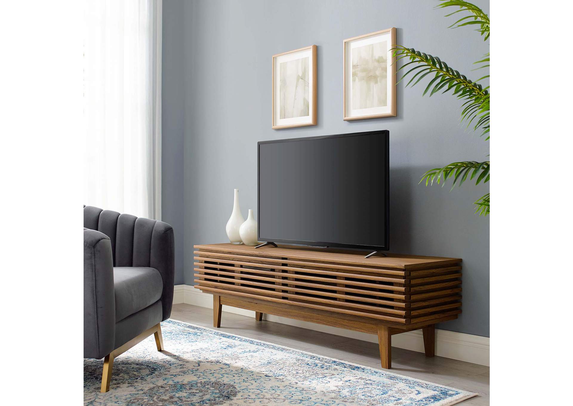 Walnut Render 60" TV Stand,Modway