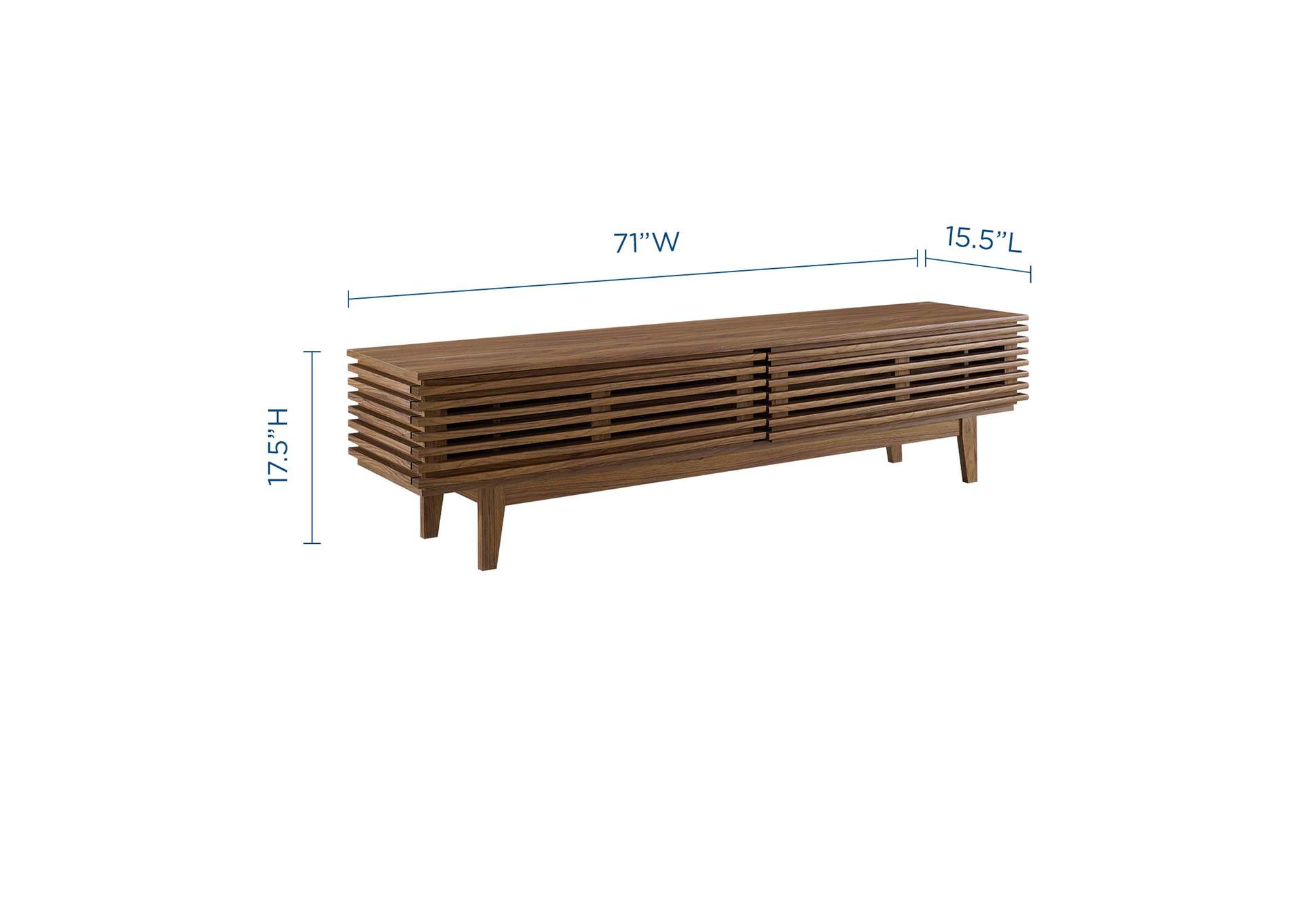 Walnut Render 71" TV Stand,Modway