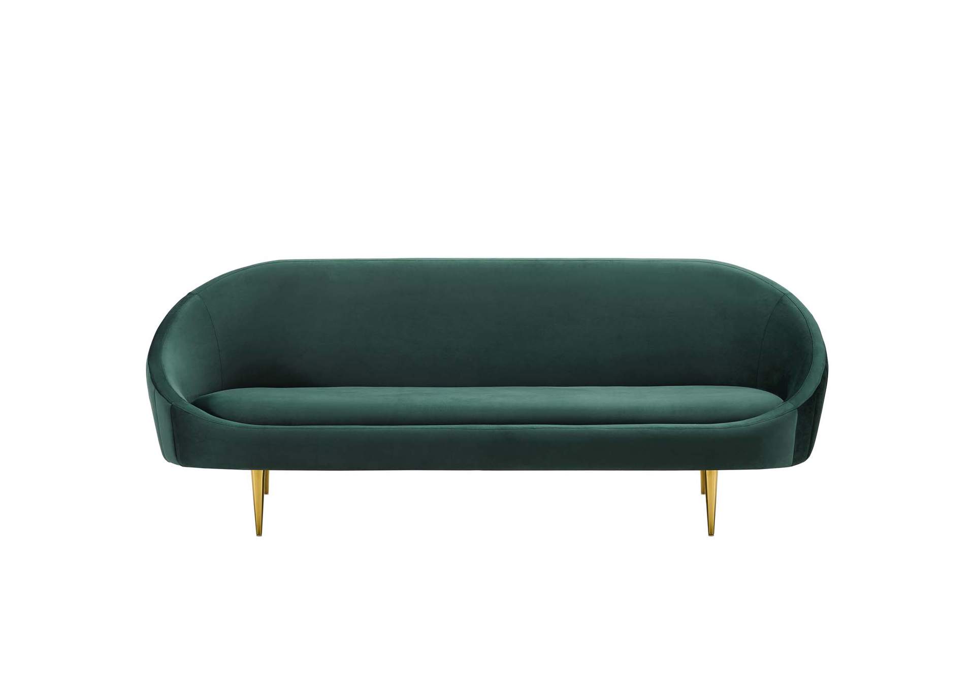 Green Sublime Vertical Curve Back Performance Velvet Sofa,Modway