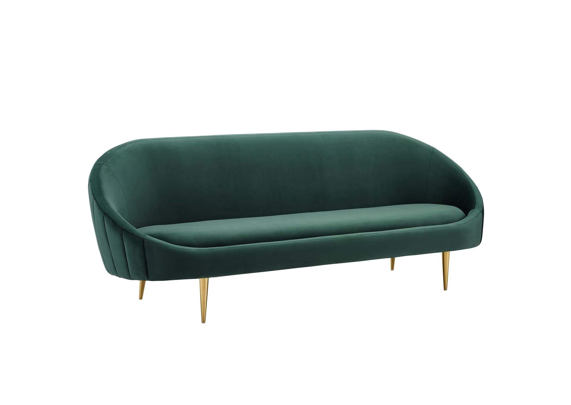 Green Sublime Vertical Curve Back Performance Velvet Sofa,Modway