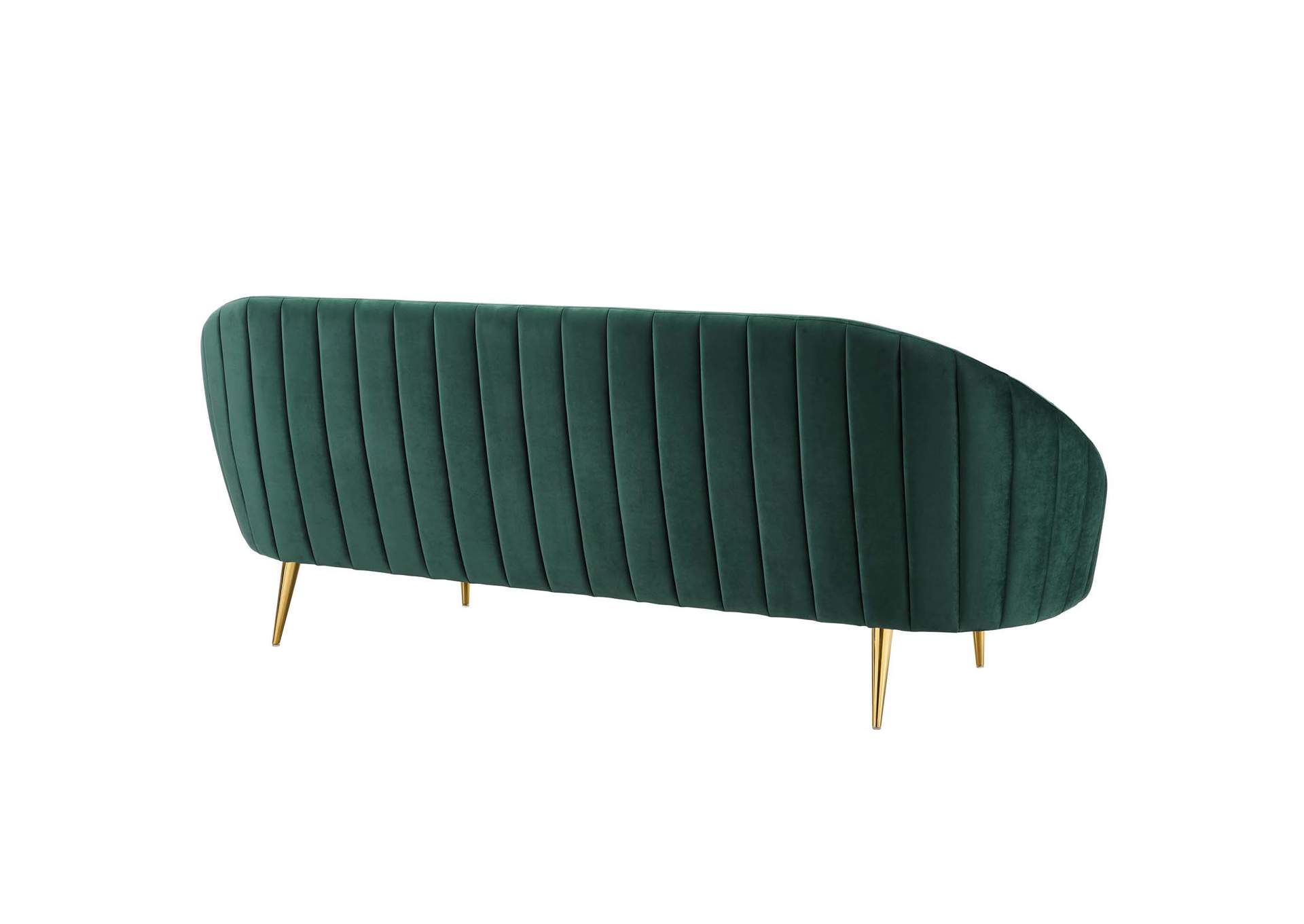 Green Sublime Vertical Curve Back Performance Velvet Sofa,Modway