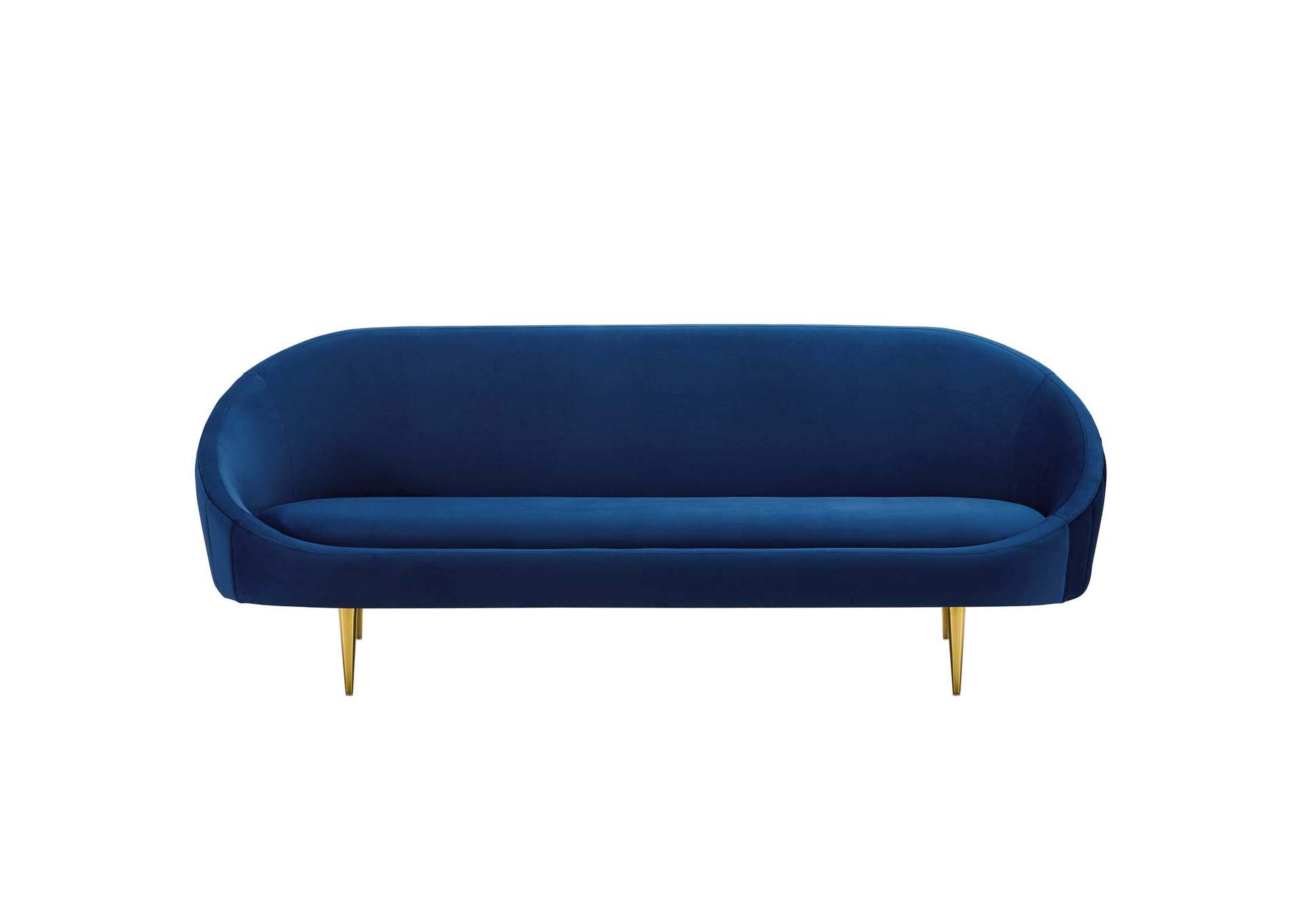 Navy Sublime Vertical Curve Back Performance Velvet Sofa,Modway
