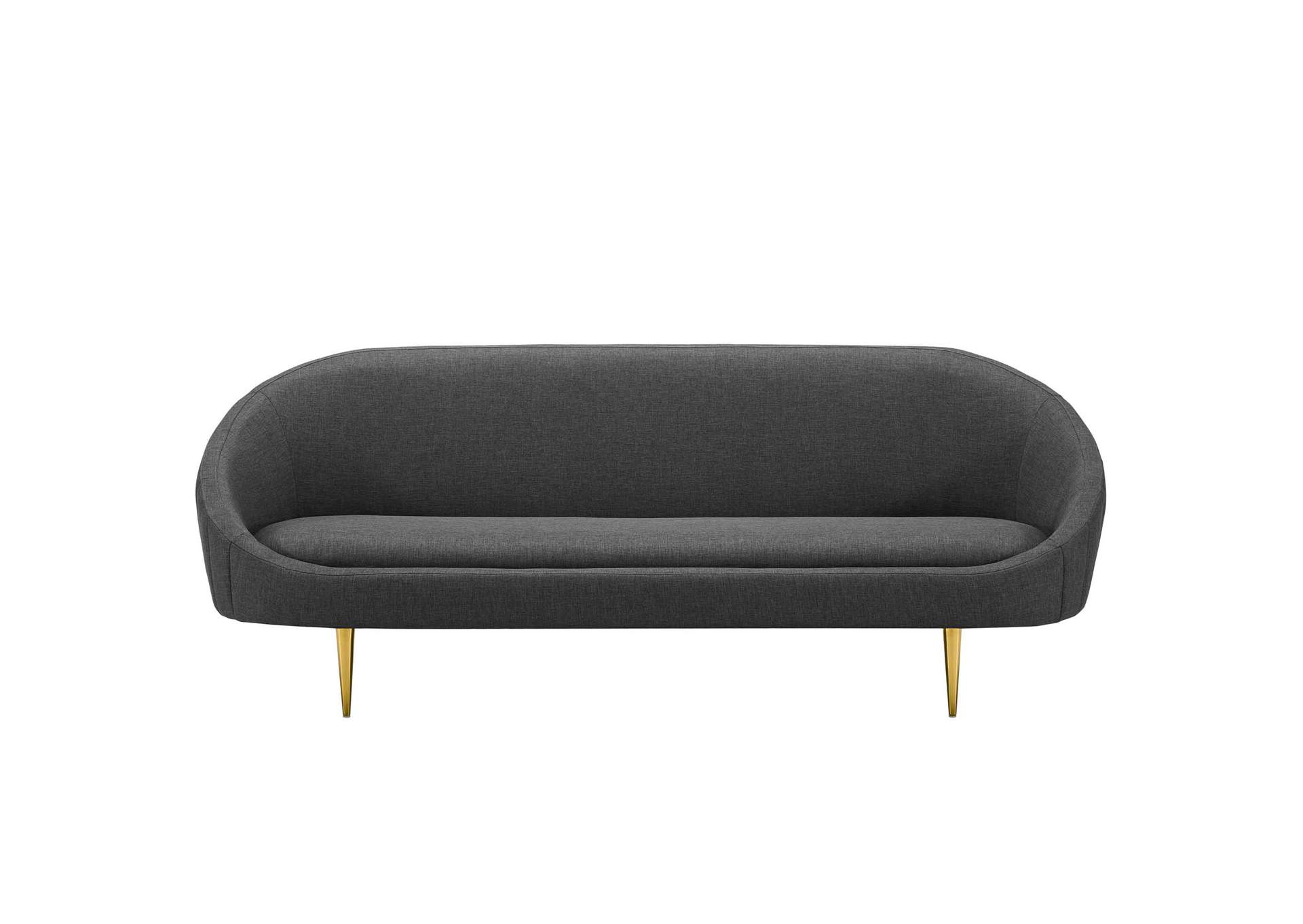 Gray Sublime Vertical Curve Back Fabric Sofa,Modway