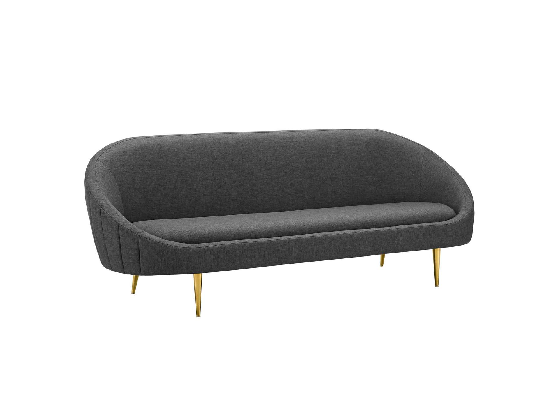 Gray Sublime Vertical Curve Back Fabric Sofa,Modway
