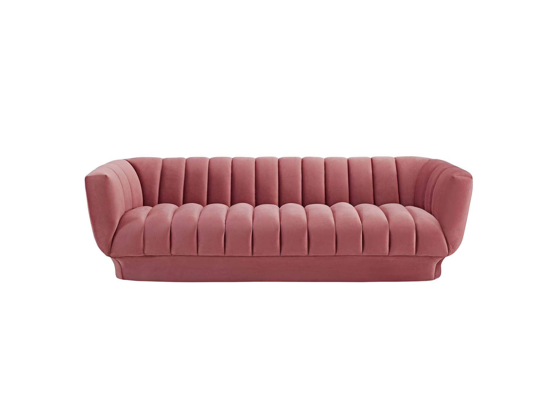 Dusty Rose Entertain Vertical Channel Tufted Performance Velvet Sofa,Modway