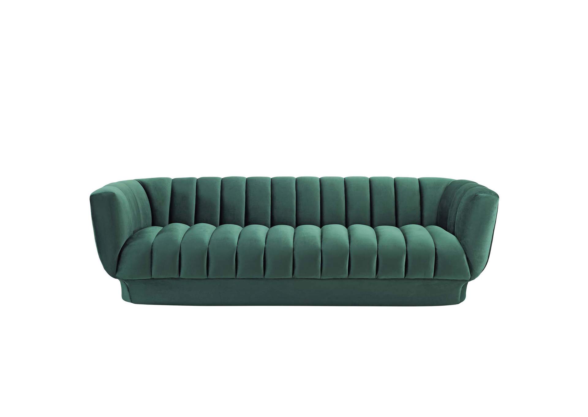 Green Entertain Vertical Channel Tufted Performance Velvet Sofa,Modway