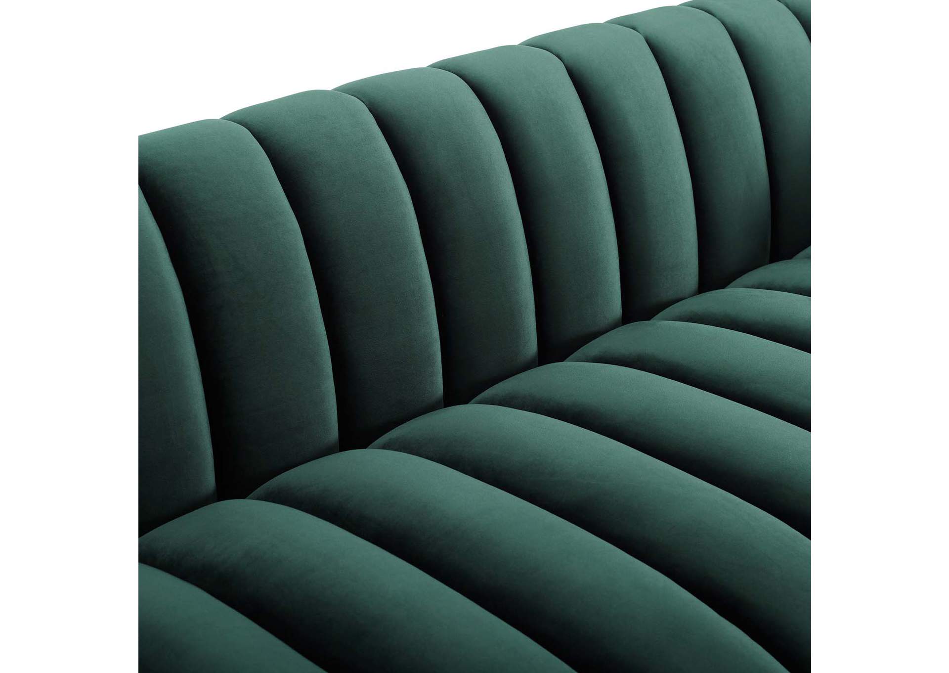 Green Entertain Vertical Channel Tufted Performance Velvet Sofa,Modway