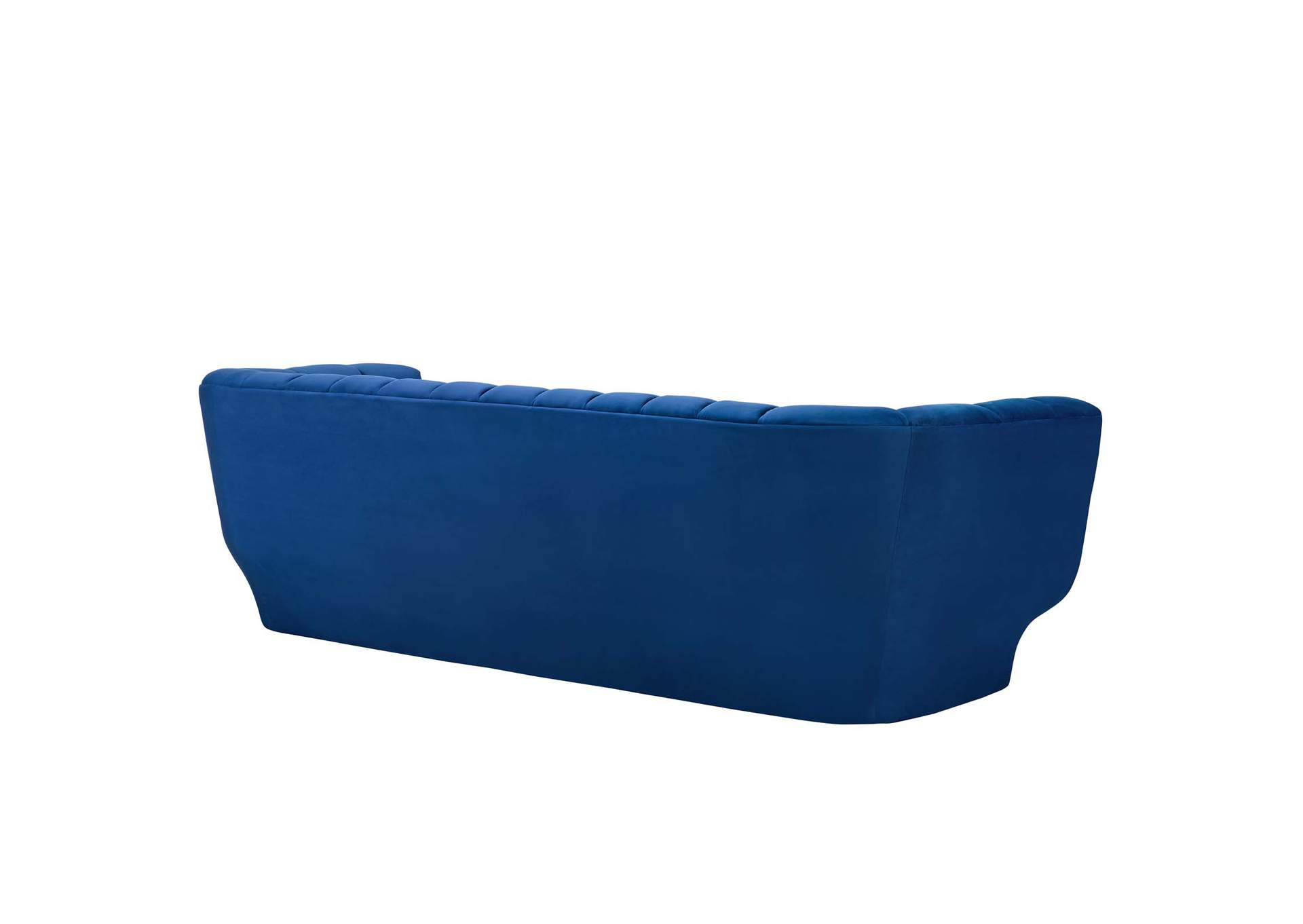 Navy Entertain Vertical Channel Tufted Performance Velvet Sofa,Modway