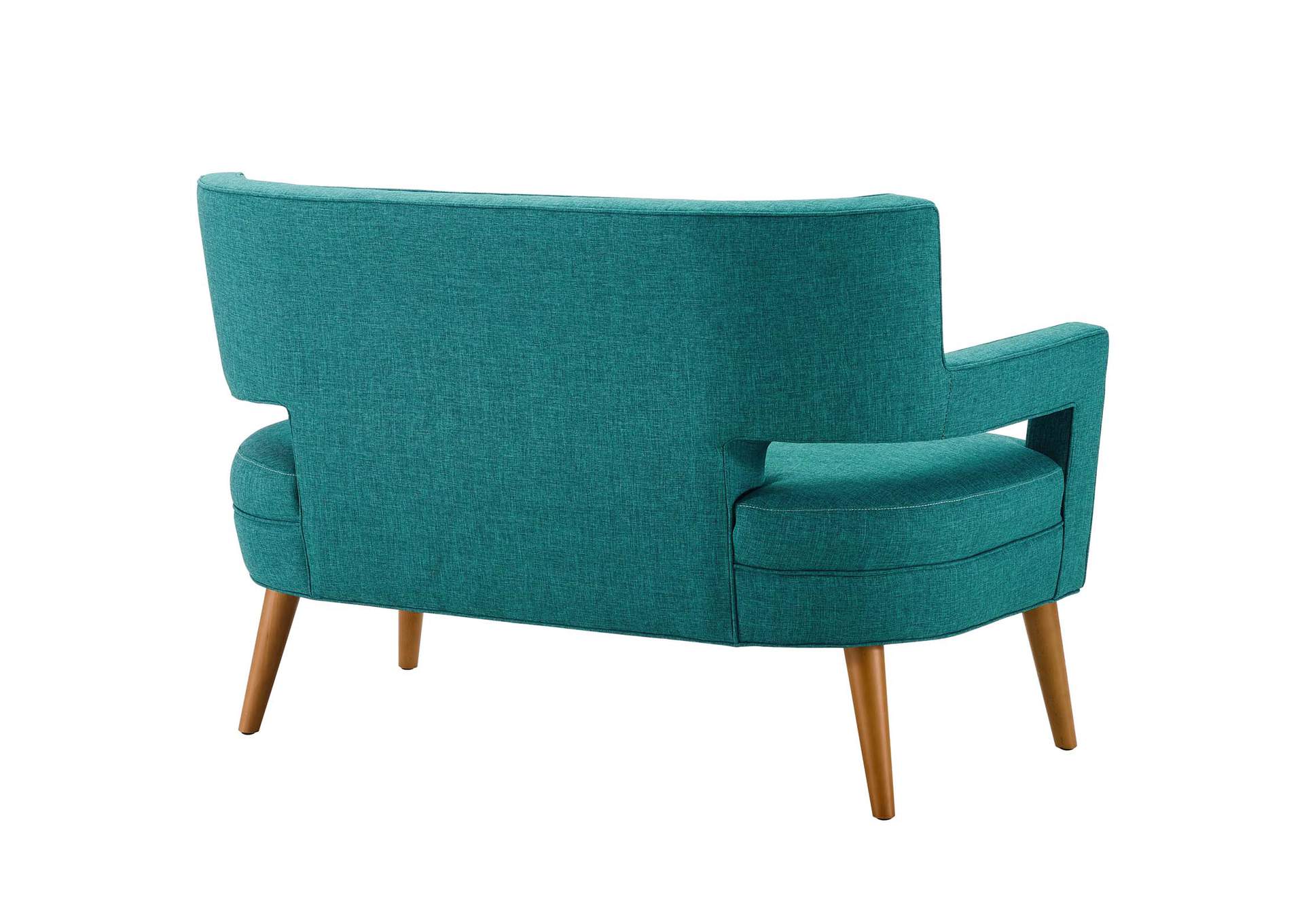 Teal Sheer Upholstered Fabric Loveseat,Modway