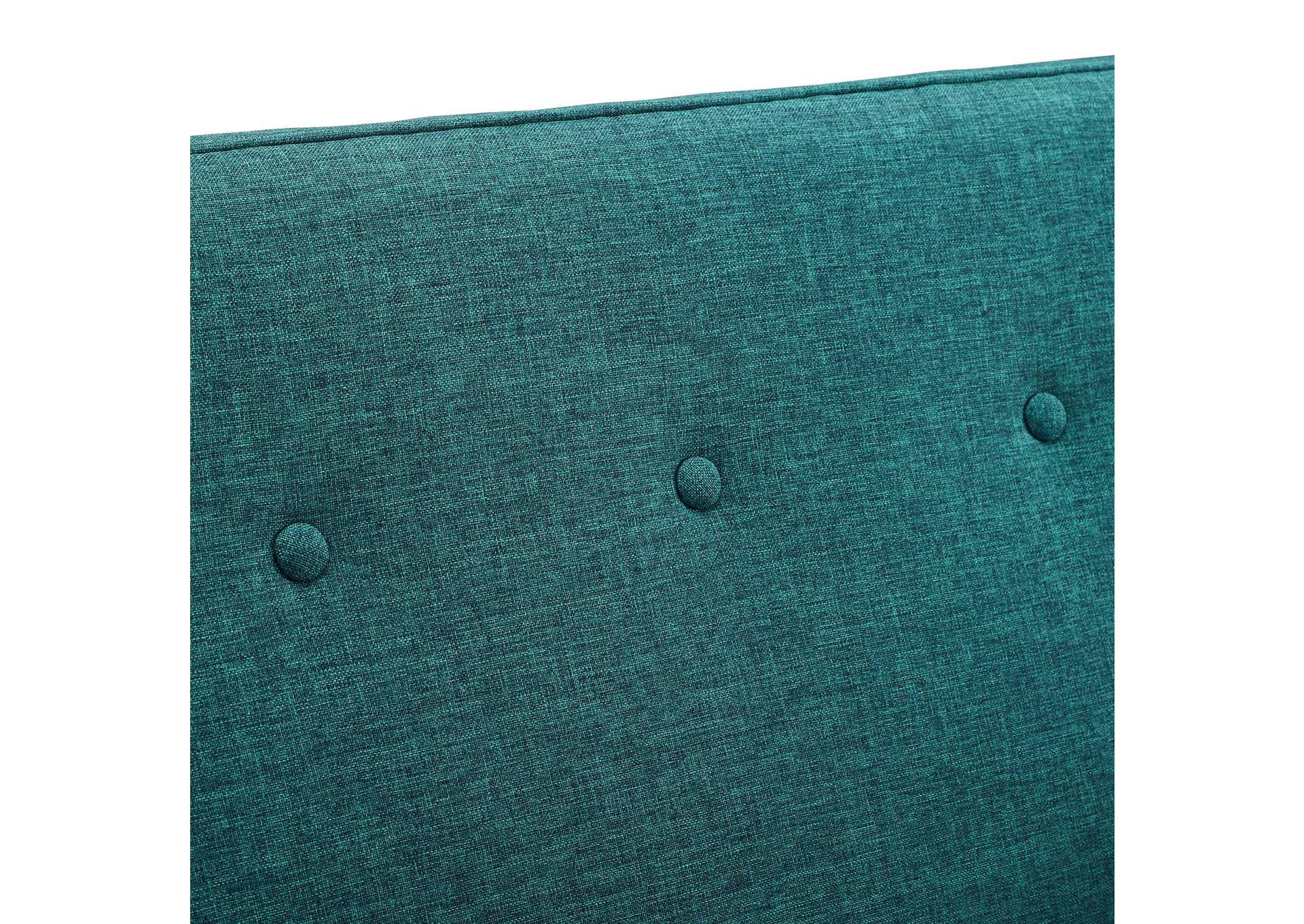 Teal Sheer Upholstered Fabric Loveseat,Modway