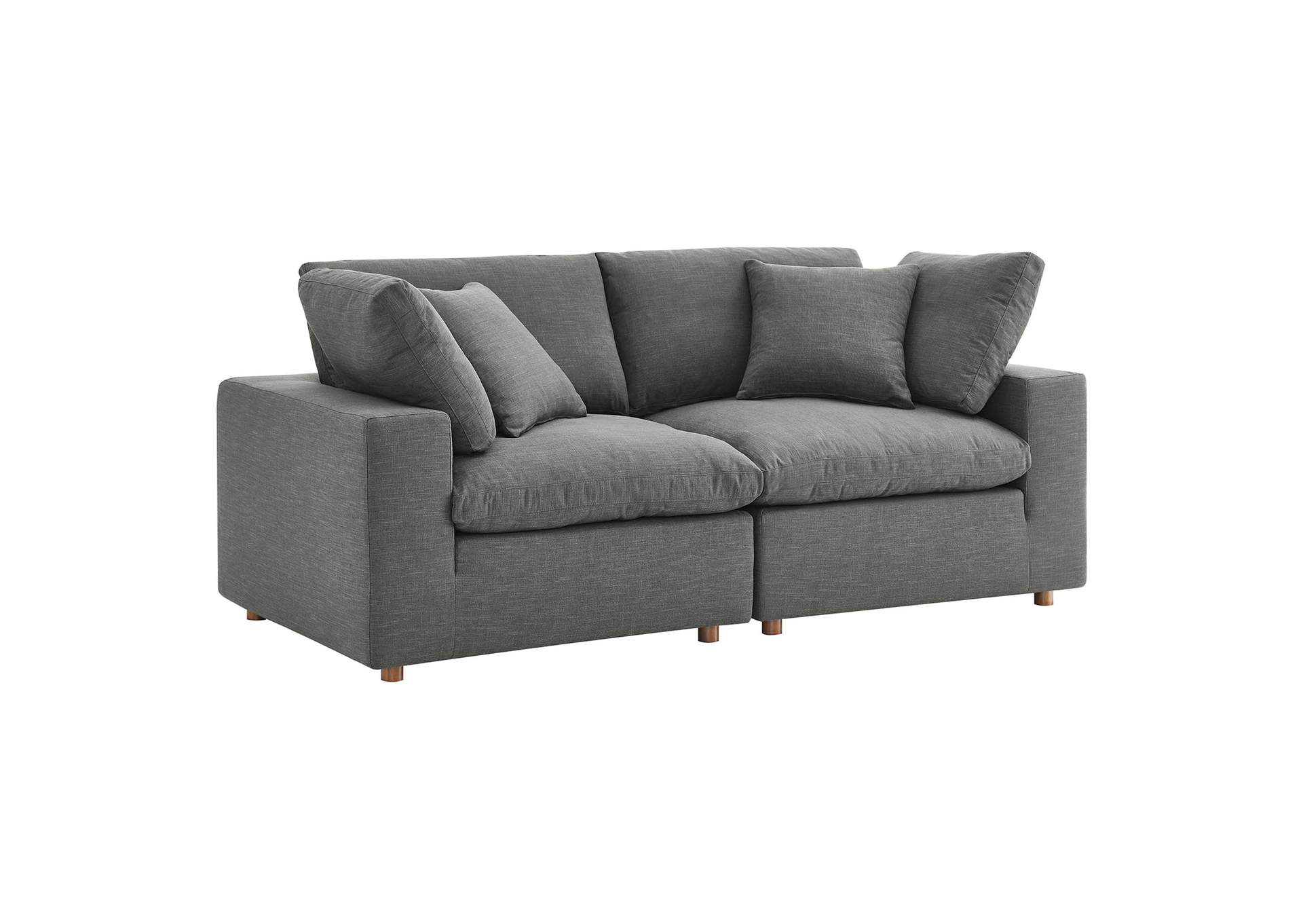 Gray Commix Down Filled Overstuffed 2 Piece Sectional Sofa Set,Modway