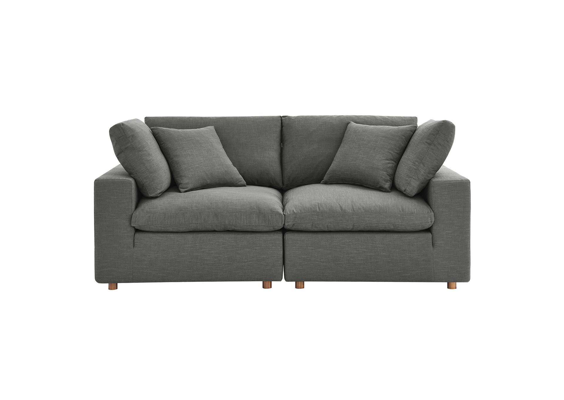 Gray Commix Down Filled Overstuffed 2 Piece Sectional Sofa Set,Modway