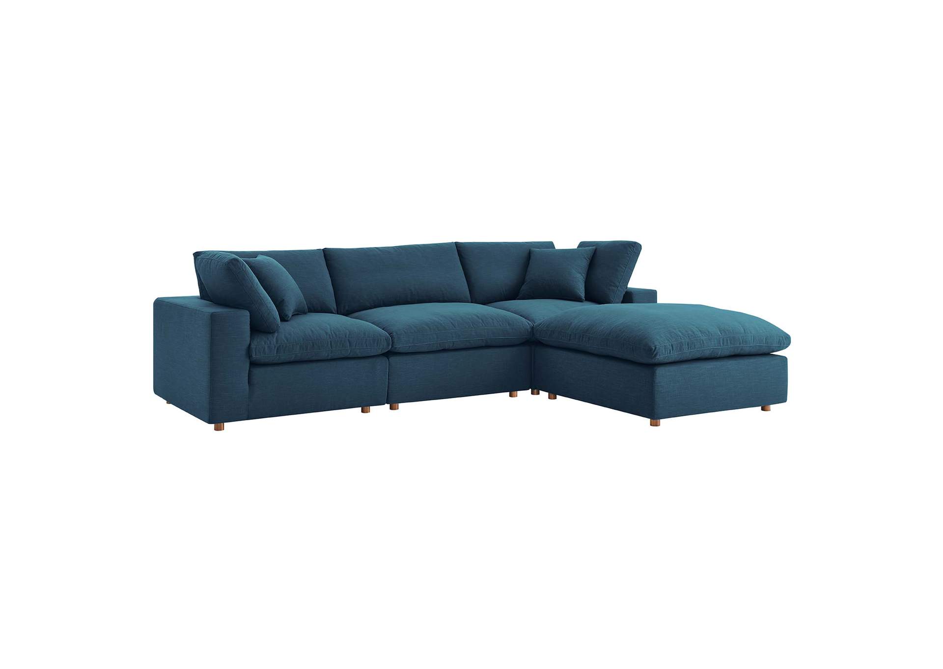 Azure Commix Down Filled Overstuffed 4 Piece Sectional Sofa Set,Modway