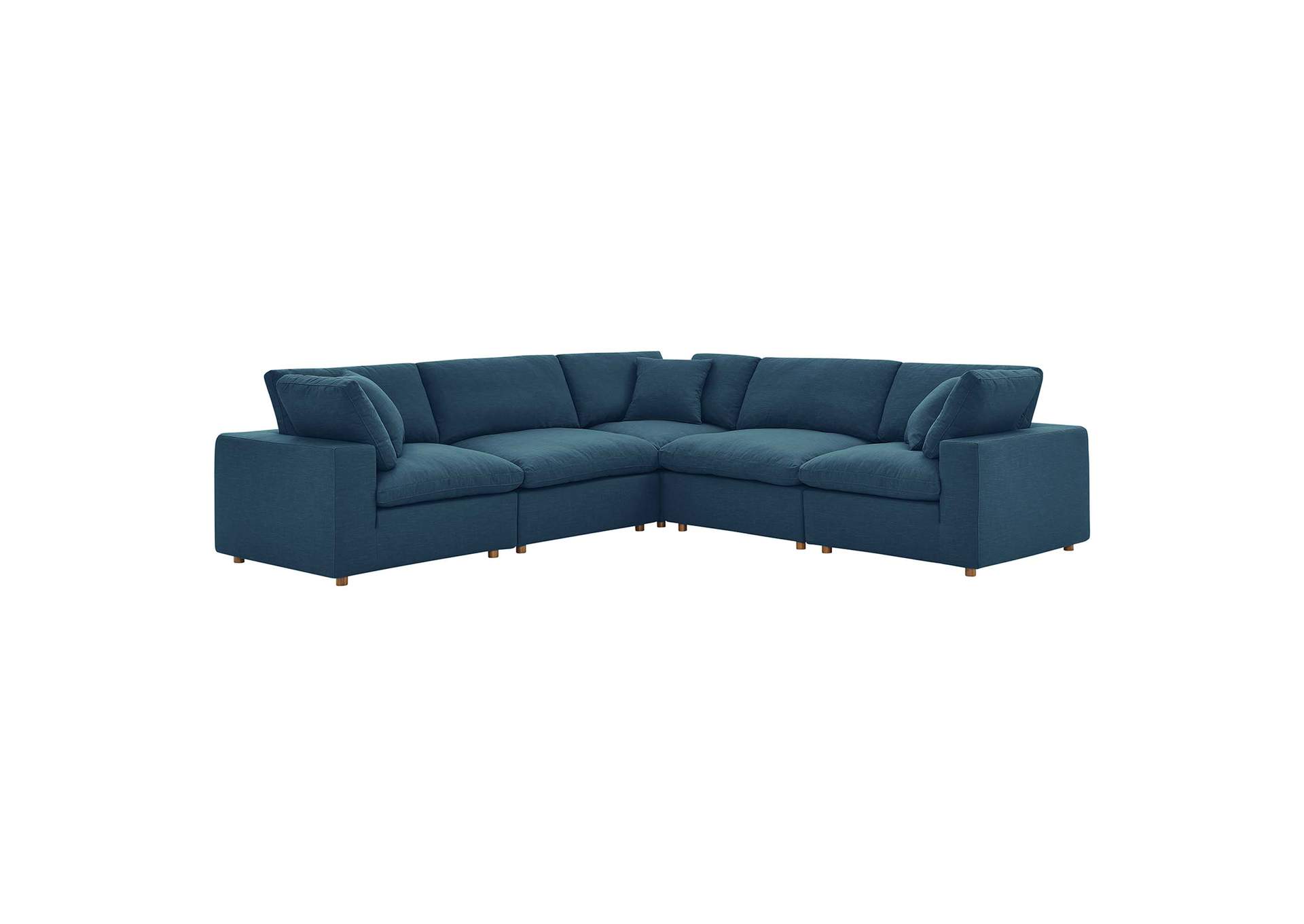 Azure Commix Down Filled Overstuffed 5 Piece Sectional Sofa Set,Modway