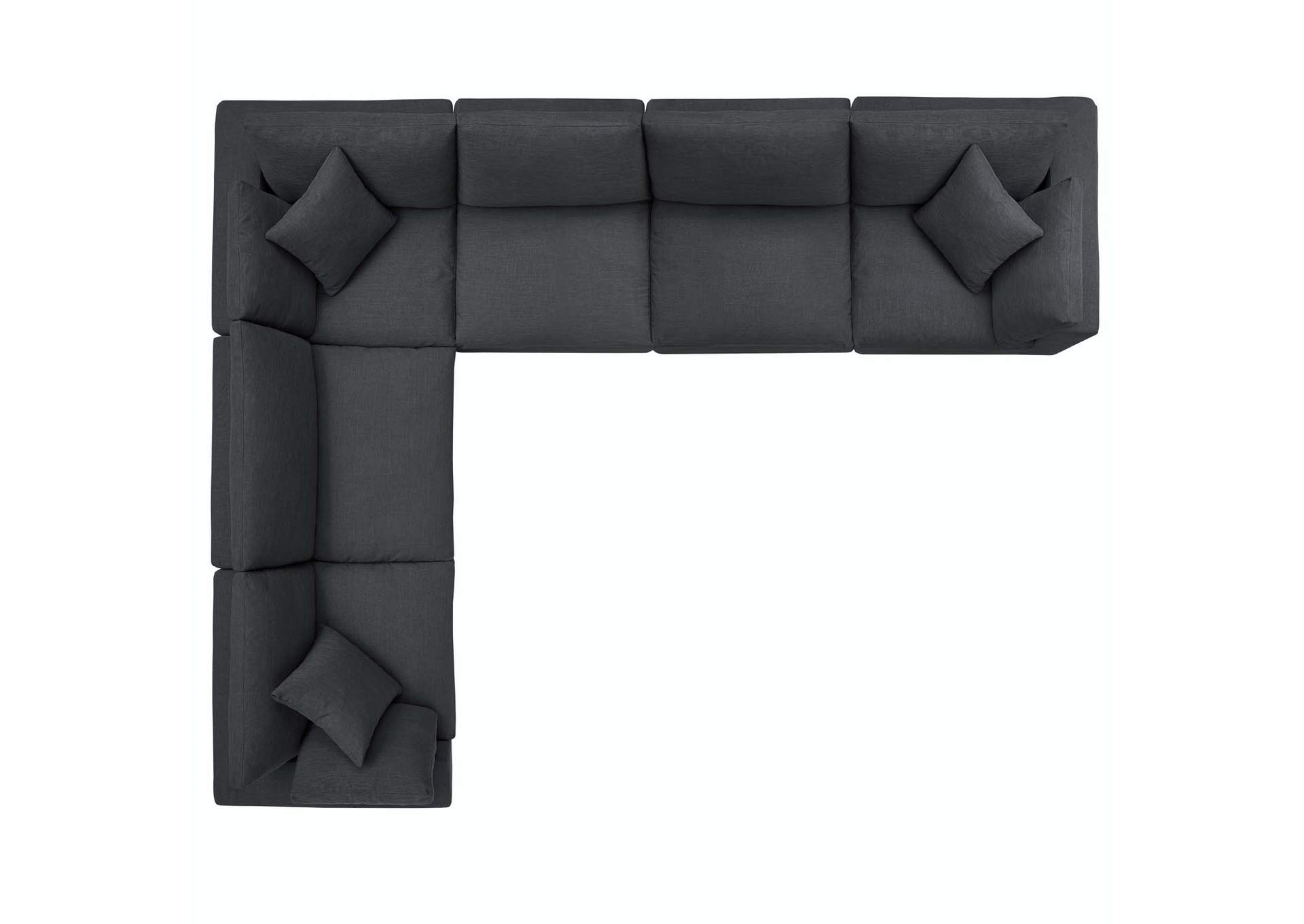 Gray Commix Down Filled Overstuffed 6 Piece Sectional Sofa Set,Modway