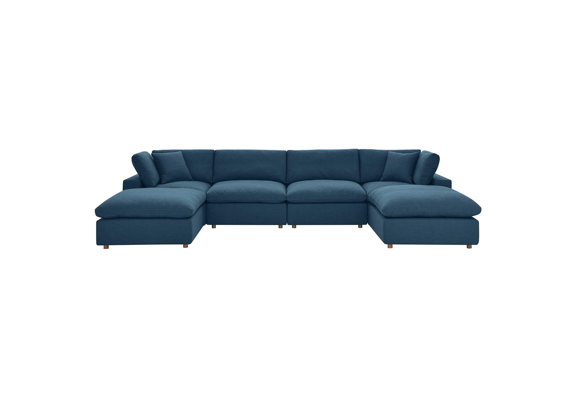 Azure Commix Down Filled Overstuffed 6 Piece Sectional Sofa Set,Modway