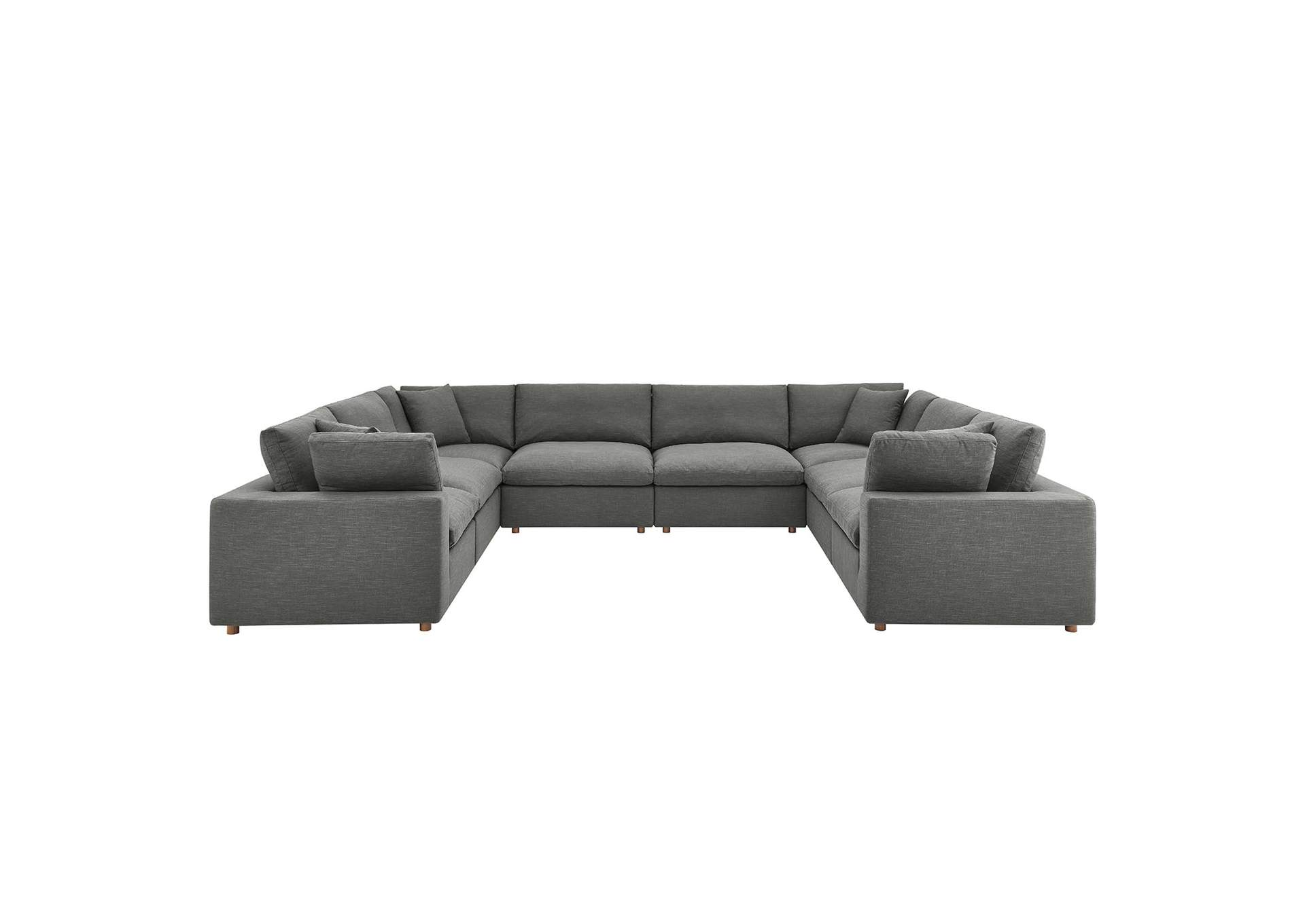 Gray Commix Down Filled Overstuffed 8 Piece Sectional Sofa Set,Modway