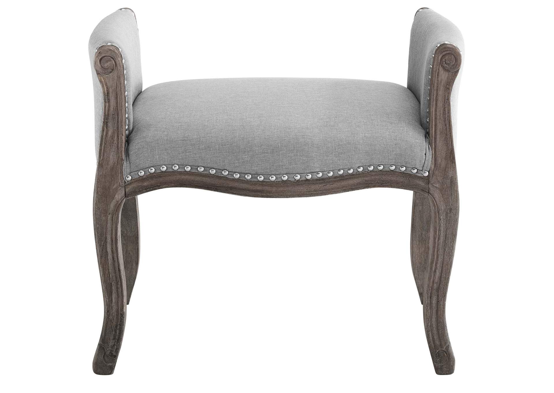 Light Gray Avail Vintage French Upholstered Fabric Bench,Modway