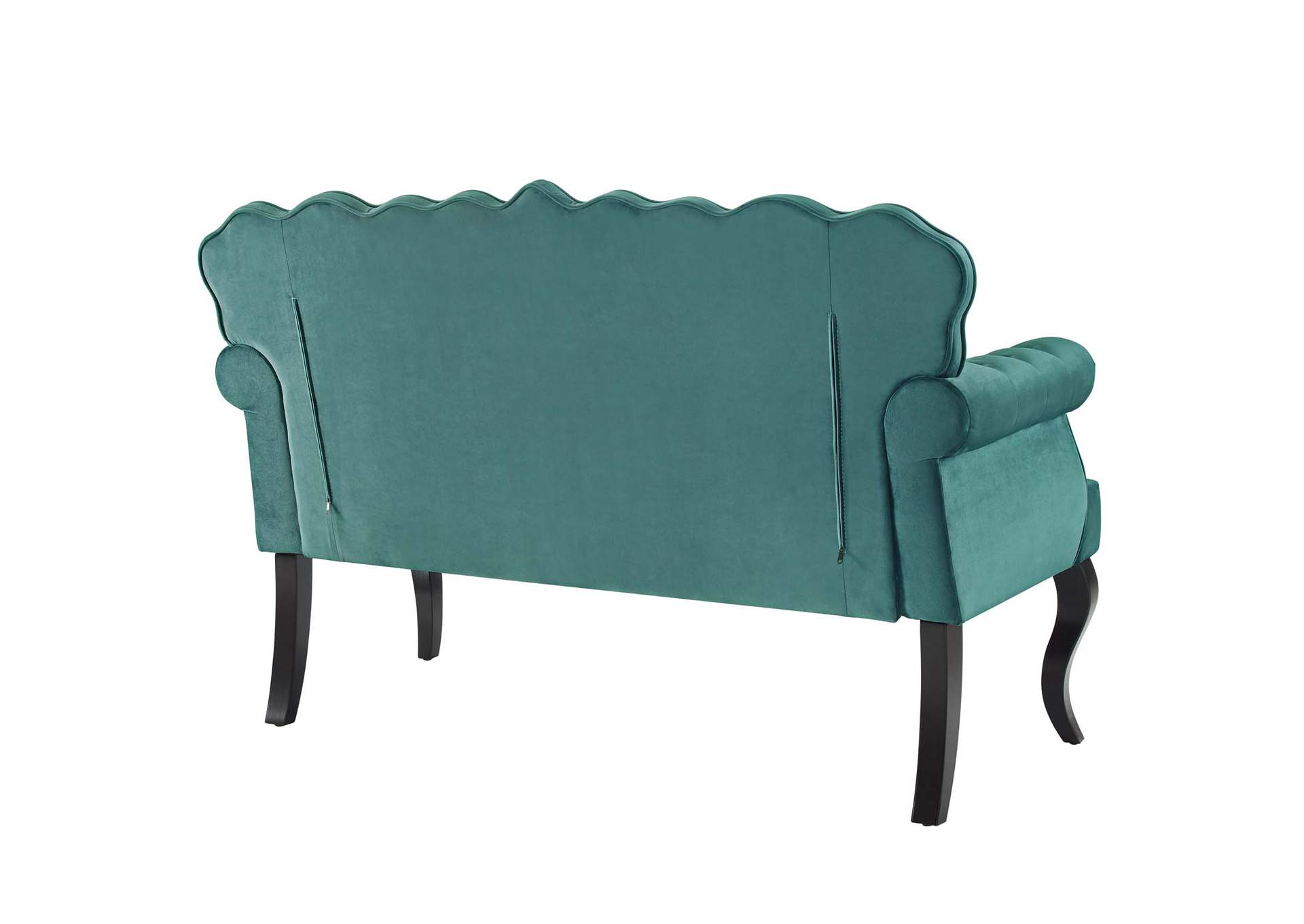 Teal Viola Chesterfield Button Tufted Loveseat Performance Velvet Settee,Modway