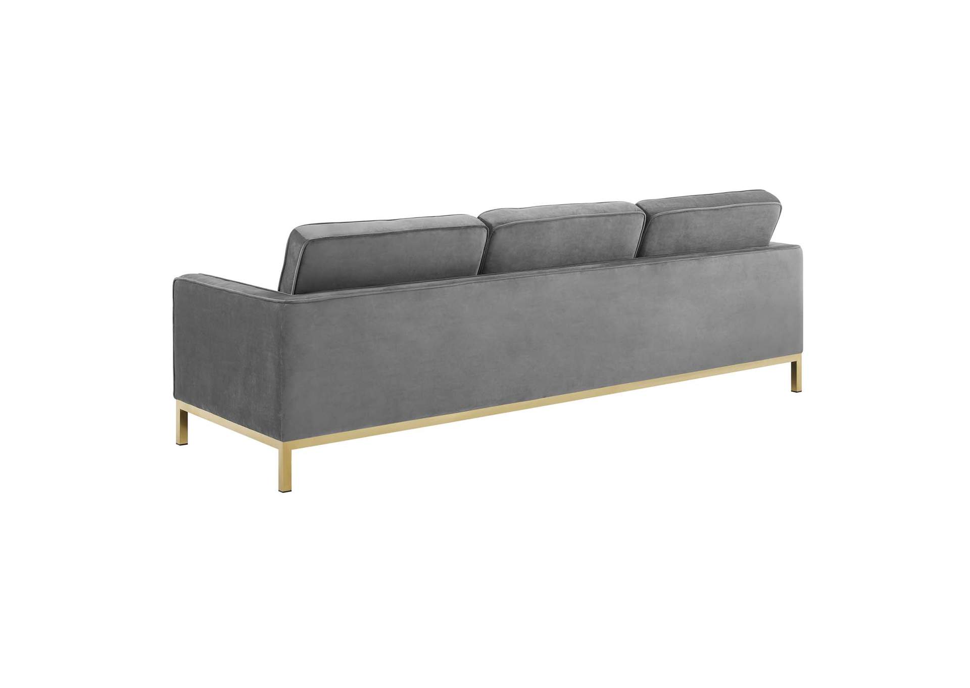 Gold Gray Loft Gold Stainless Steel Leg Performance Velvet Sofa,Modway