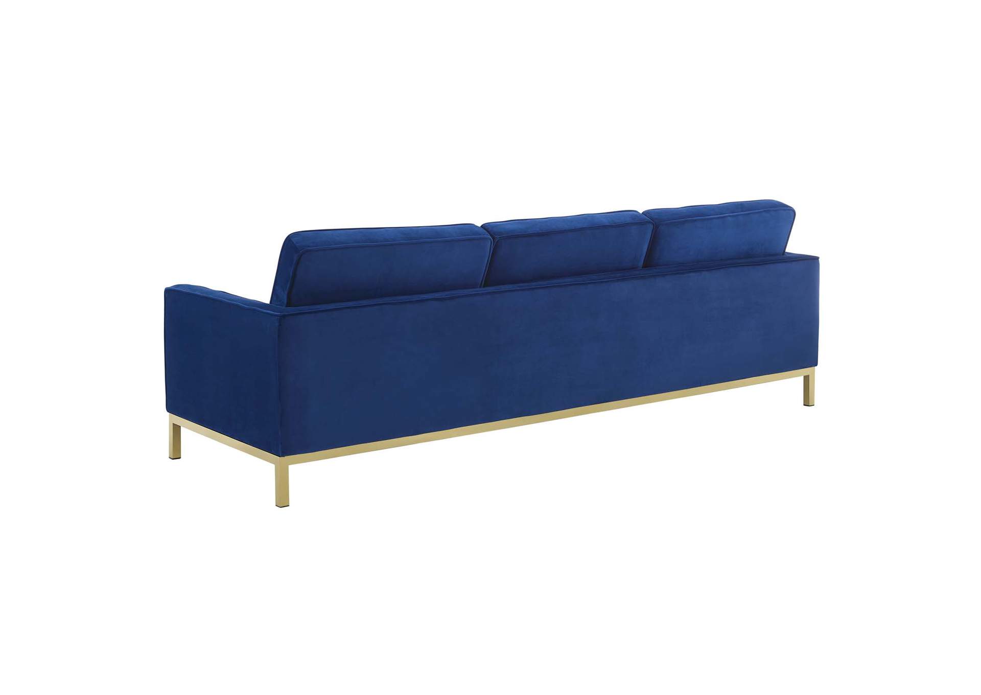 Gold Navy Loft Gold Stainless Steel Leg Performance Velvet Sofa,Modway