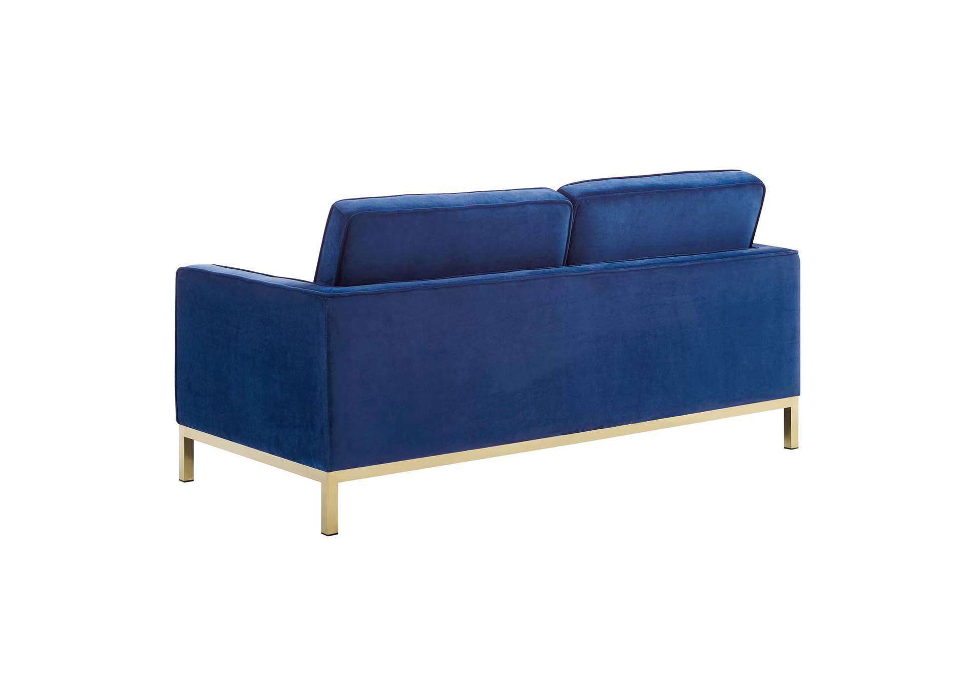 Gold Navy Loft Gold Stainless Steel Leg Performance Velvet Loveseat,Modway