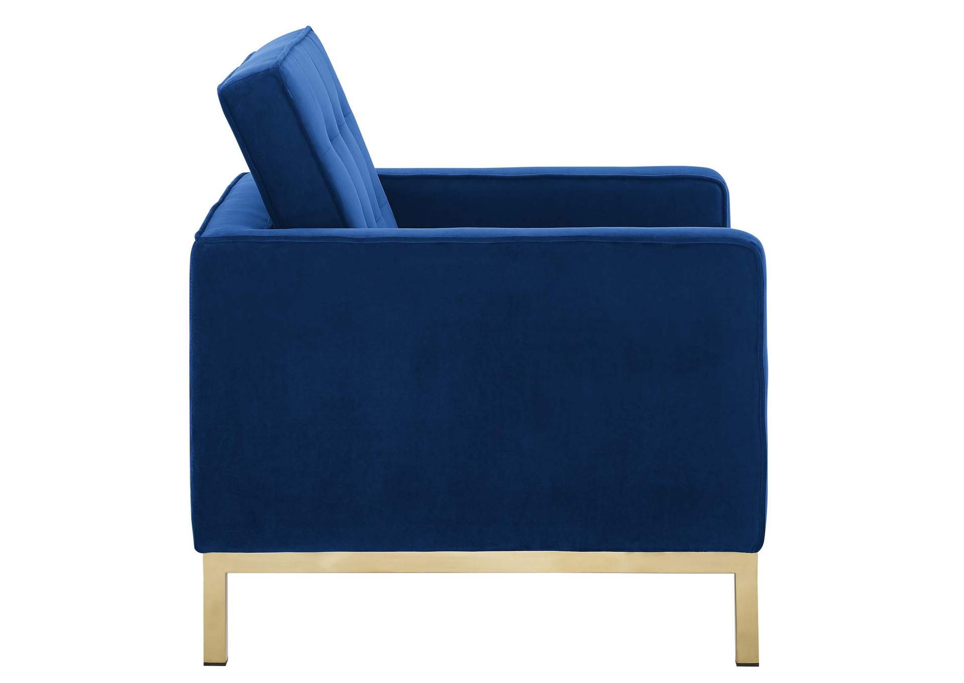 Gold Navy Loft Gold Stainless Steel Performance Velvet Arm Chair,Modway