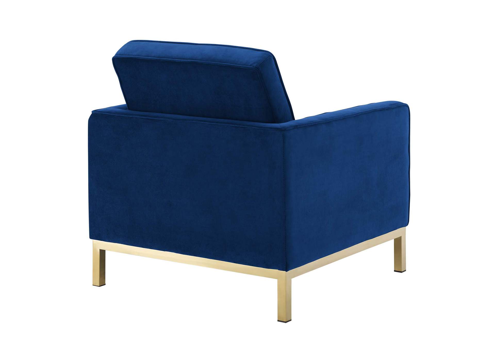 Gold Navy Loft Gold Stainless Steel Performance Velvet Arm Chair,Modway