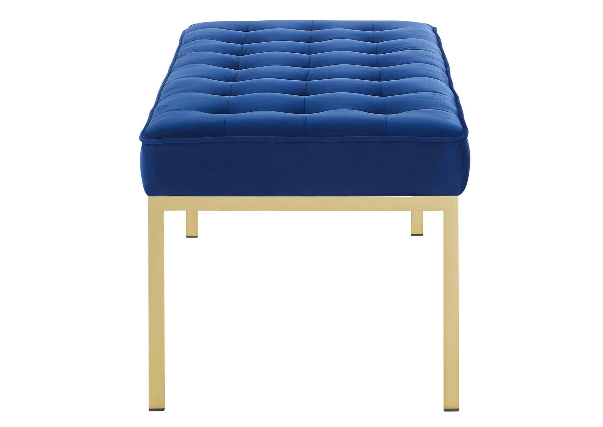 Gold Navy Loft Gold Stainless Steel Leg Large Performance Velvet Bench,Modway