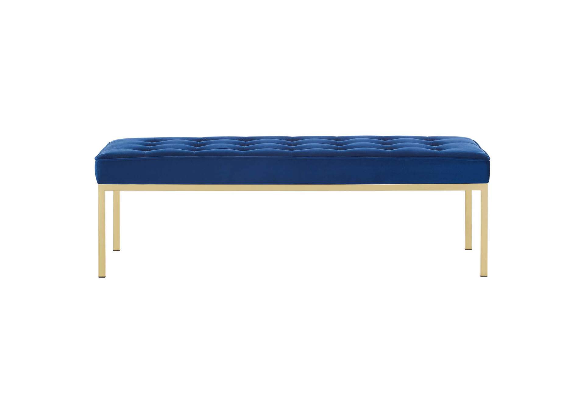 Gold Navy Loft Gold Stainless Steel Leg Large Performance Velvet Bench,Modway
