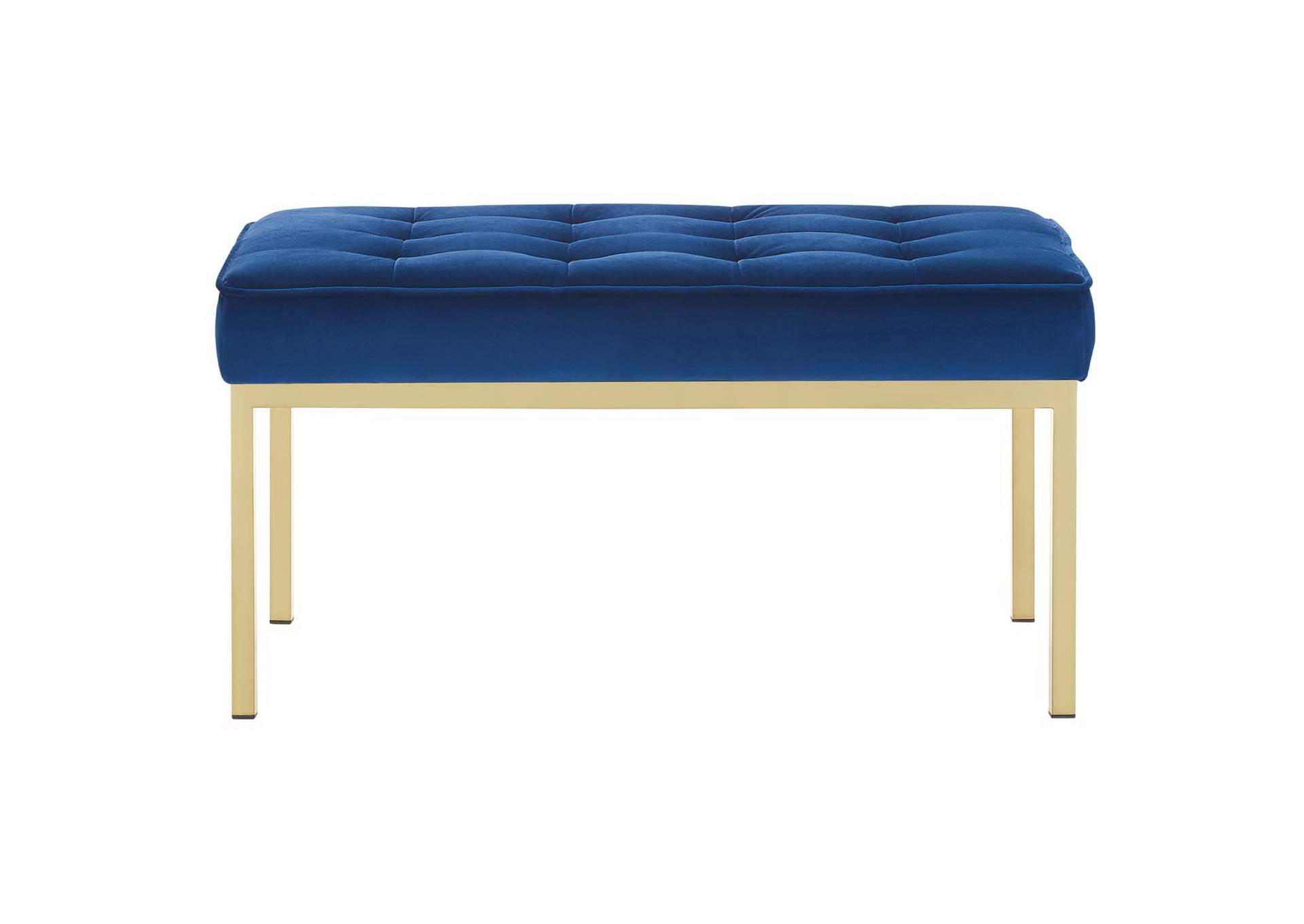Gold Navy Loft Gold Stainless Steel Leg Medium Performance Velvet Bench,Modway