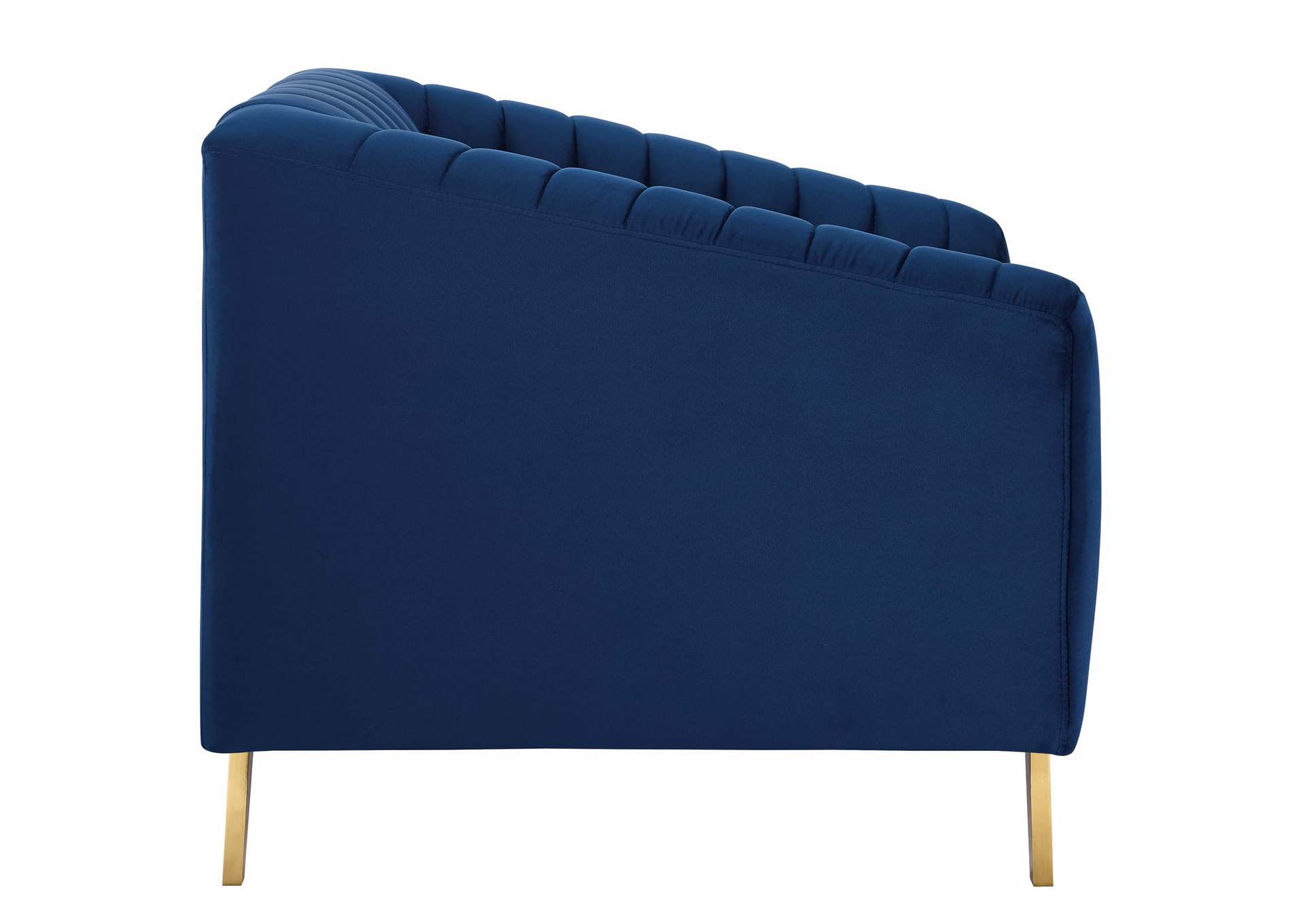 Navy Valiant Vertical Channel Tufted Performance Velvet Arm Chair,Modway